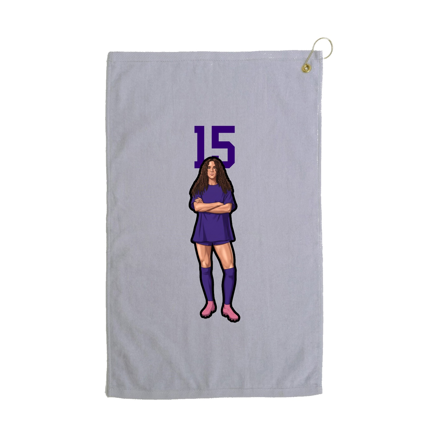 Golf Towel — Number Top in Grey