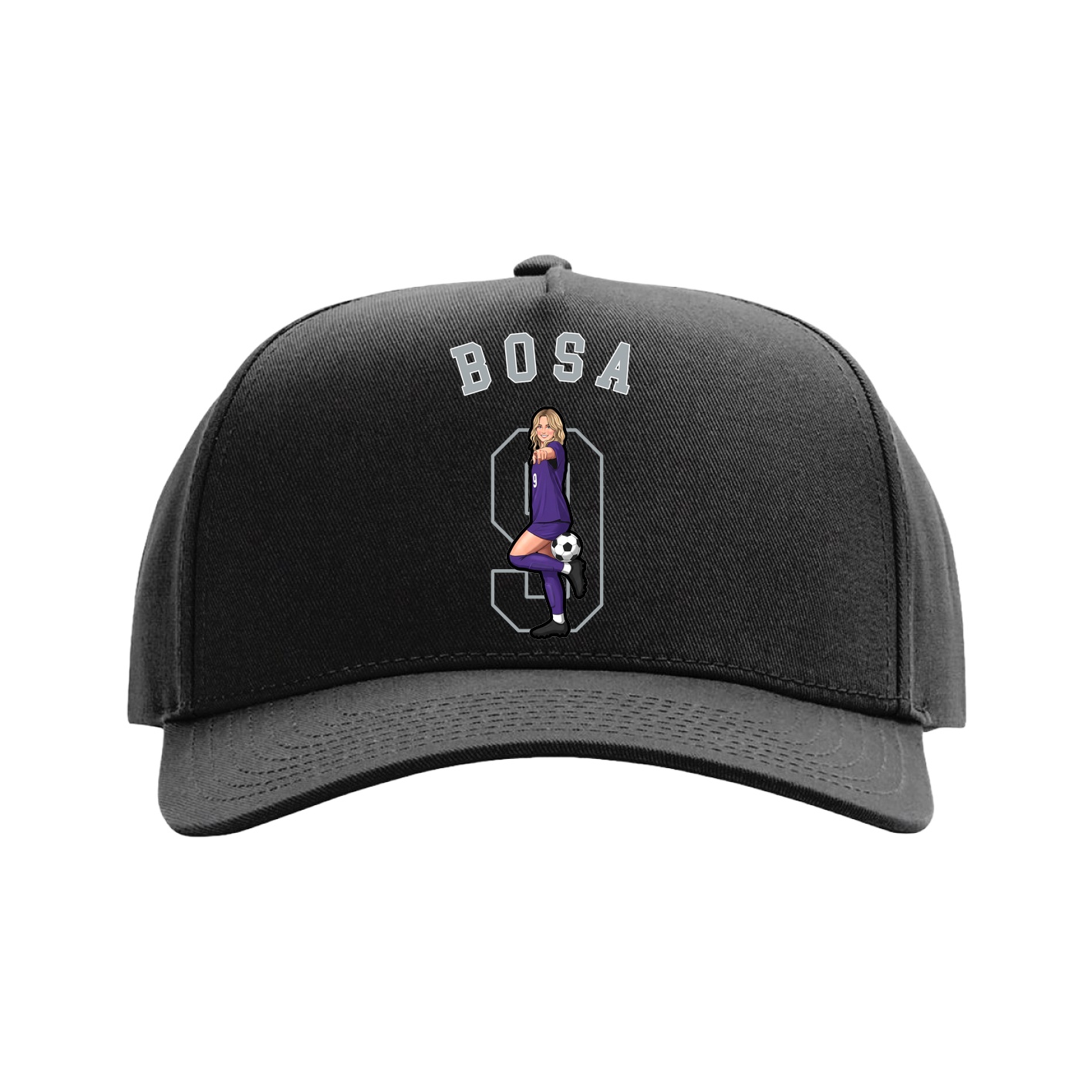 Full Fabric Five-Panel Champ Cap — Shirsey Arch in Black