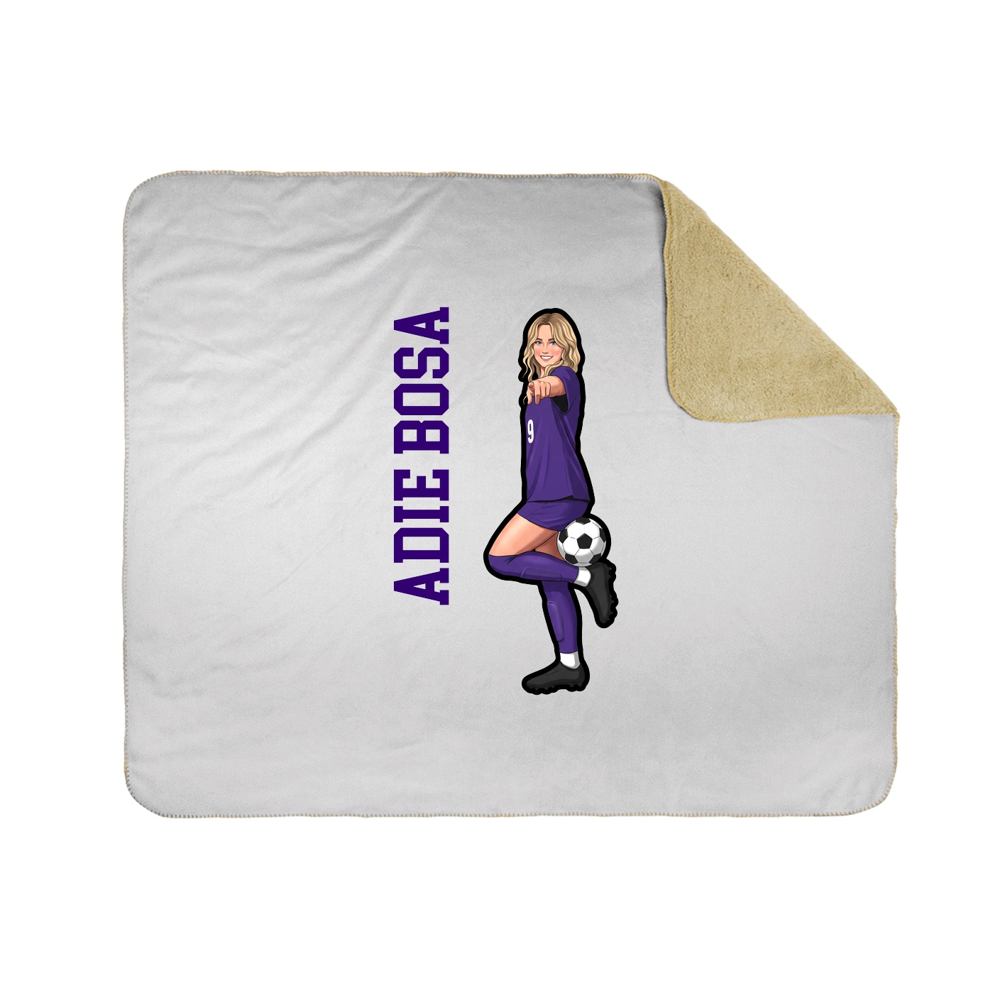 Throw Blanket — Name Vertical in White