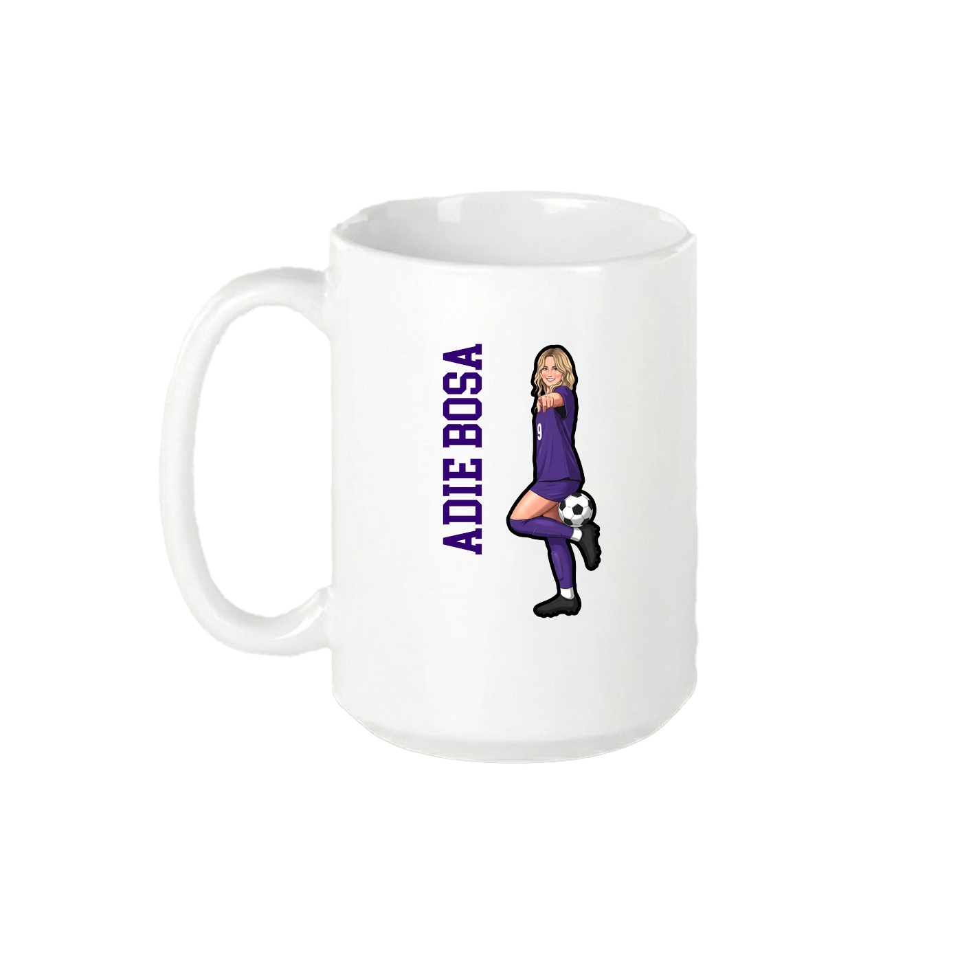 15oz Coffee Mug — Name Vertical in White