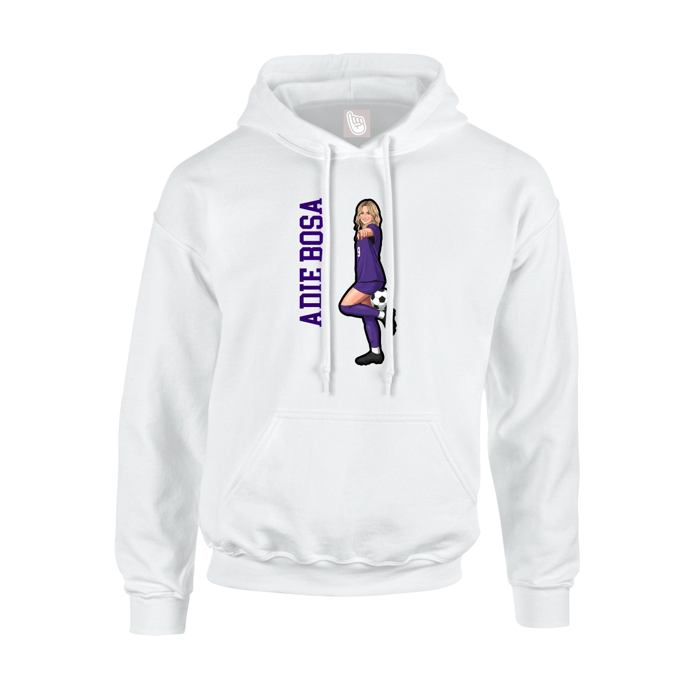 Youth Hoodie — Name Vertical in White