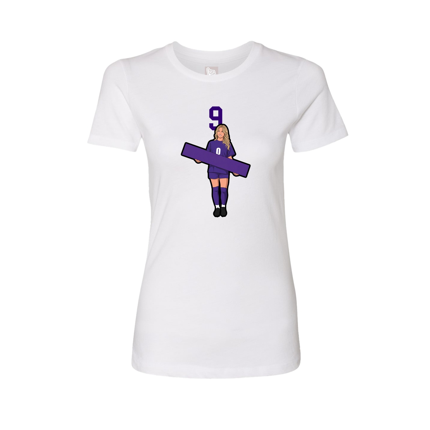Fitted Women's Tee — Number Top in White