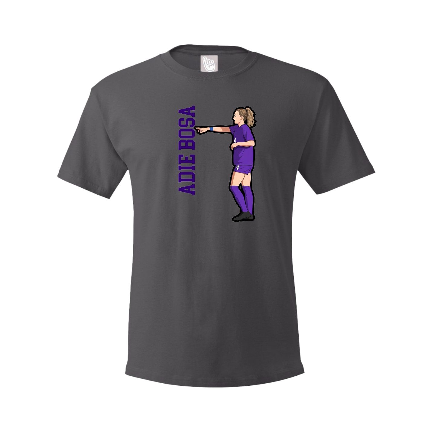 Tee — Name Vertical in Grey