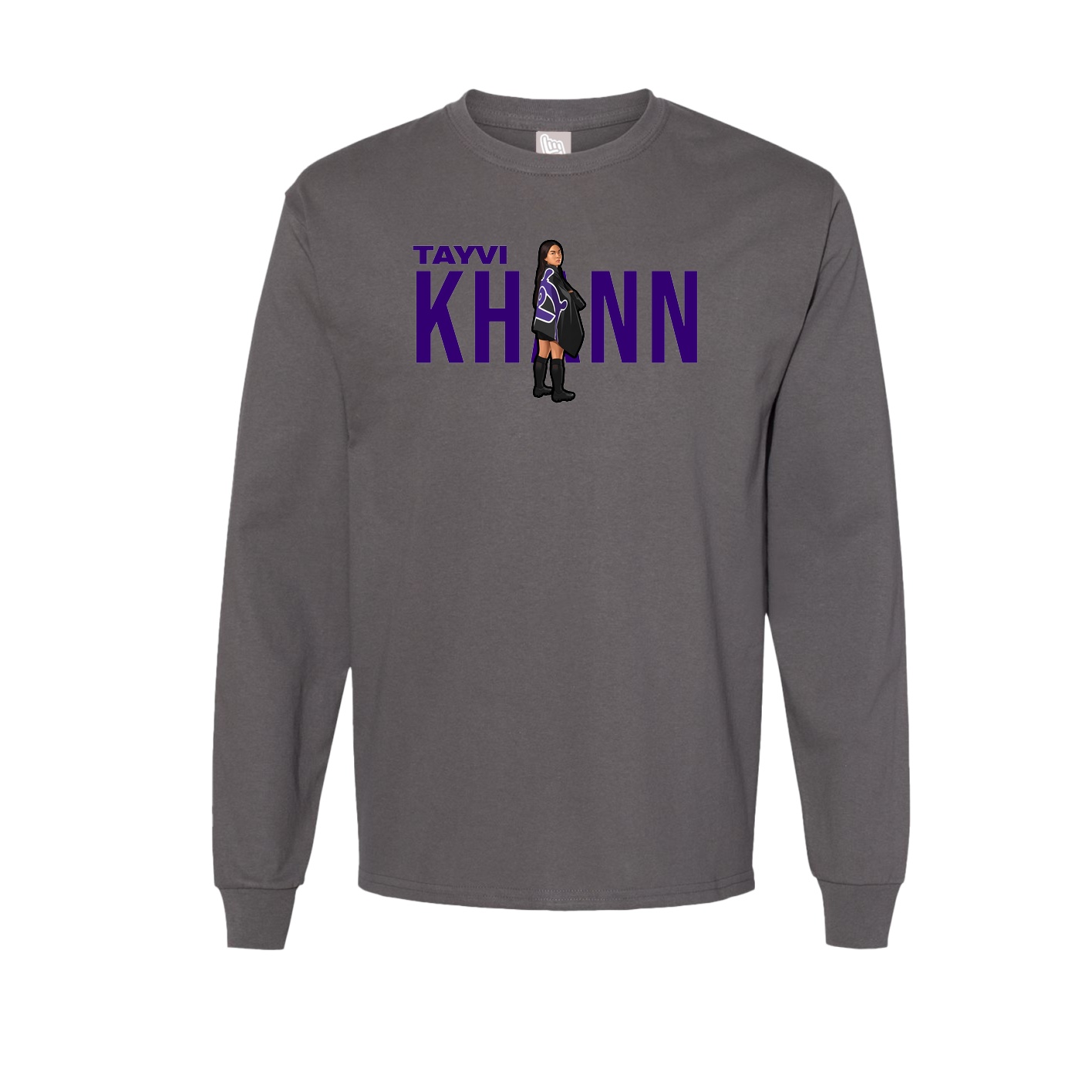 Long Sleeve Tee — Player Name in Grey