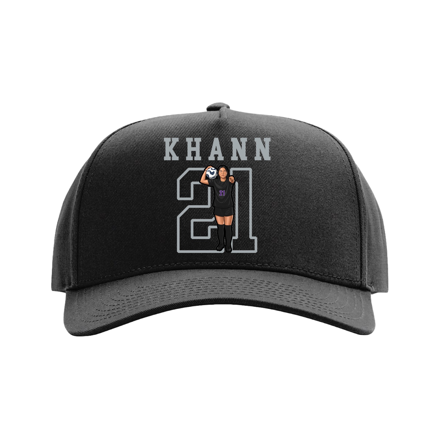 Full Fabric Five-Panel Champ Cap — Shirsey in Black