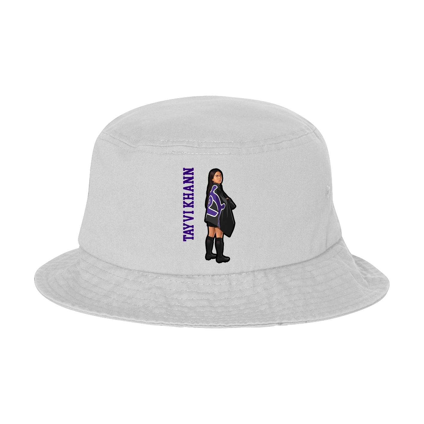 Bucket Cap — Name Vertical in White