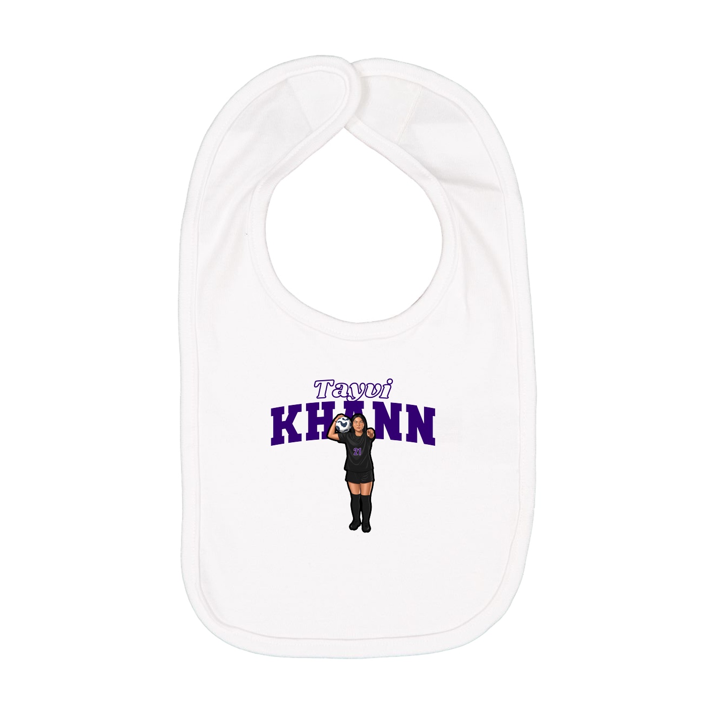 Infant Bib — Name Arch in White