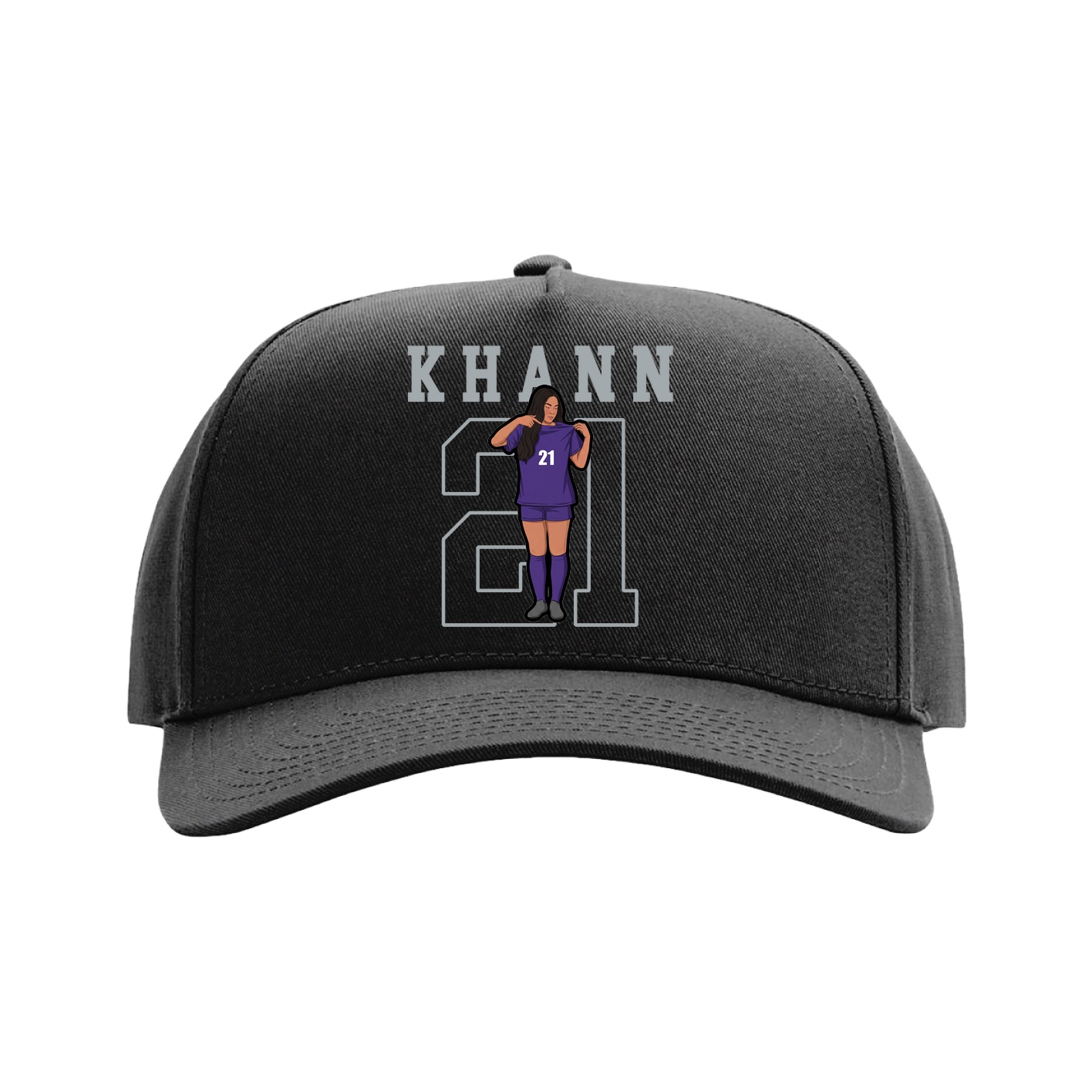 Full Fabric Five-Panel Champ Cap — Shirsey in Black