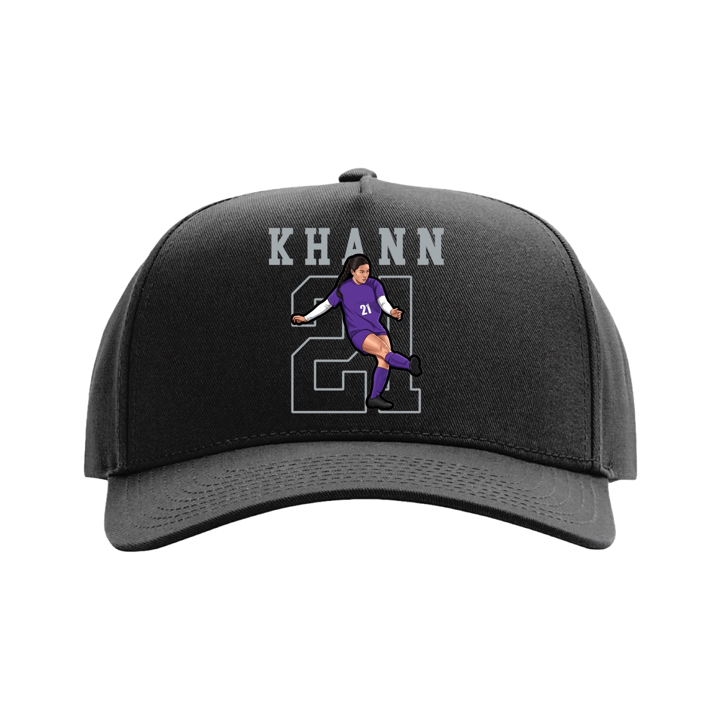 Full Fabric Five-Panel Champ Cap — Shirsey in Black