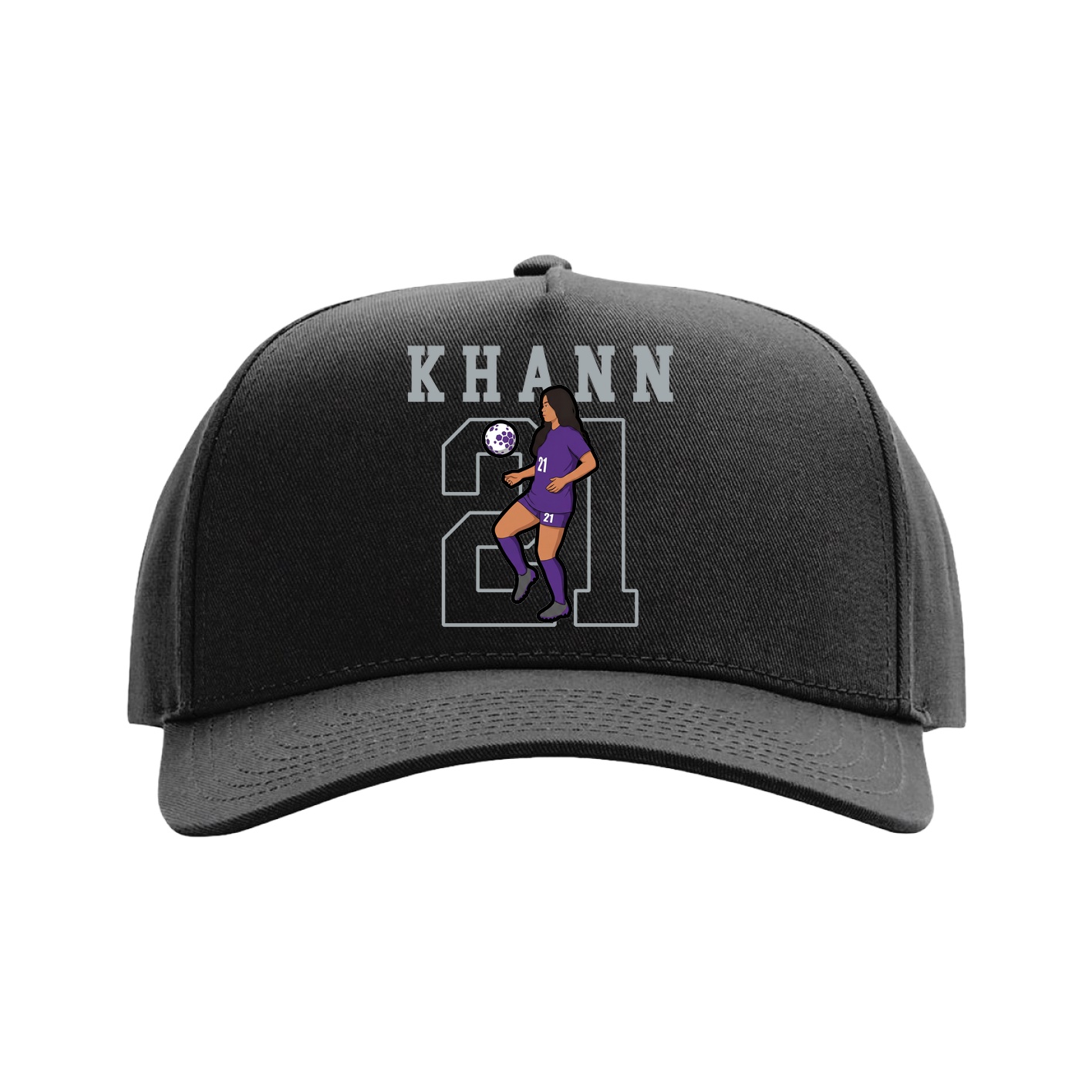 Full Fabric Five-Panel Champ Cap — Shirsey in Black