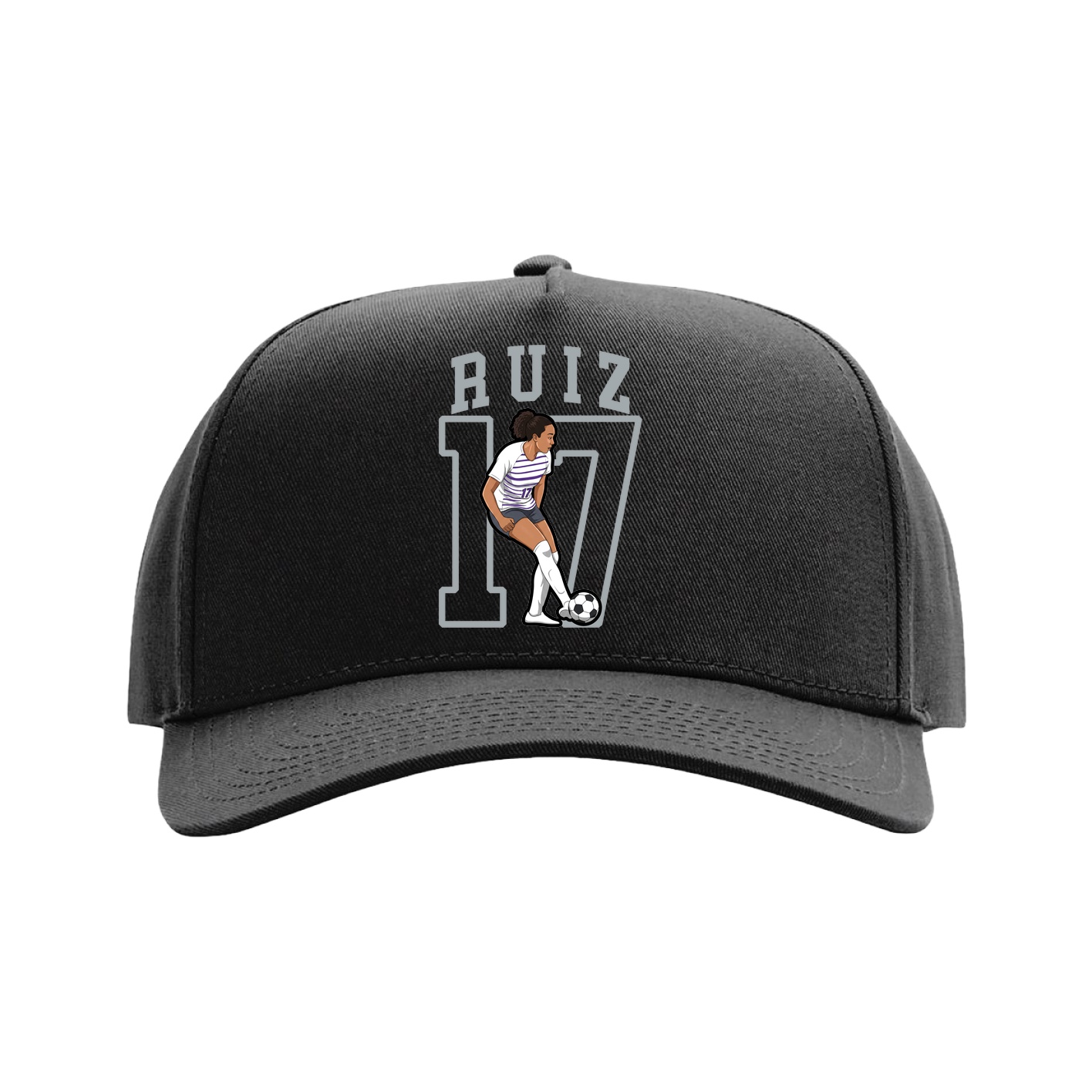 Full Fabric Five-Panel Champ Cap — Shirsey in Black