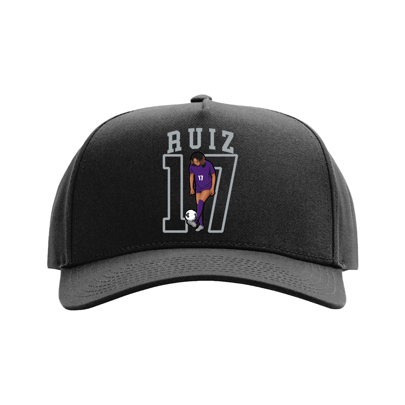 Full Fabric Five-Panel Champ Cap — Shirsey in Black