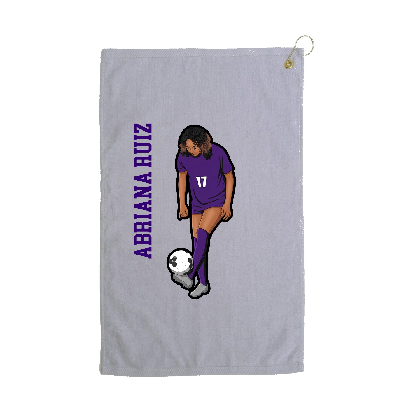 Golf Towel — Name Vertical in Grey