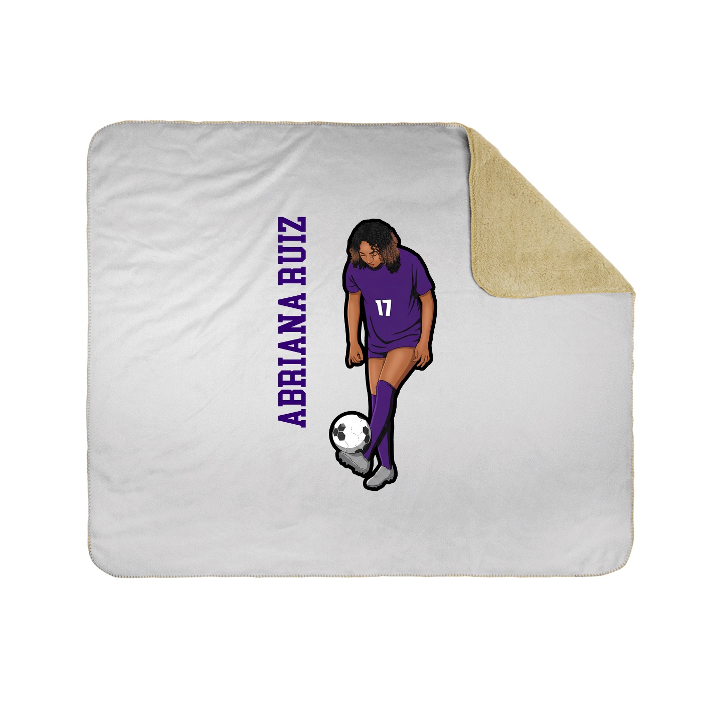 Throw Blanket — Name Vertical in White