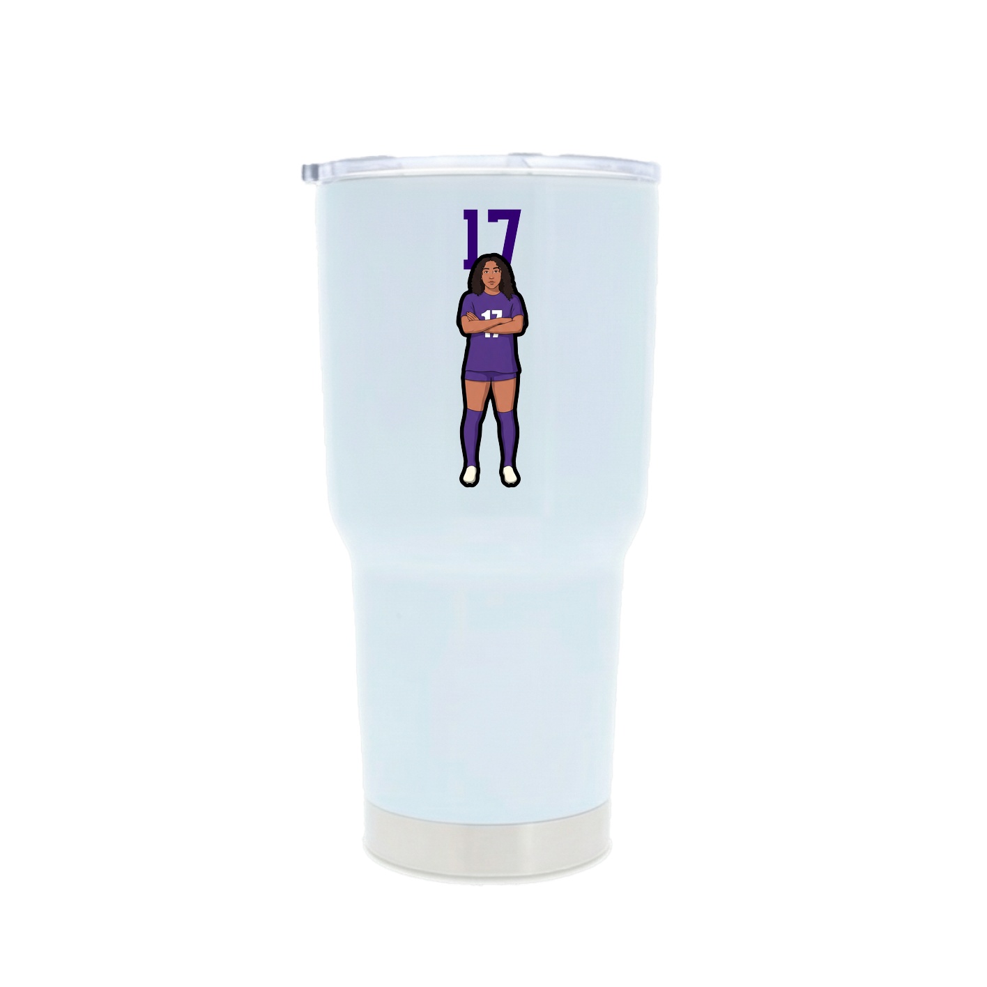 30oz Stainless Steel Tumbler — Number Top in White