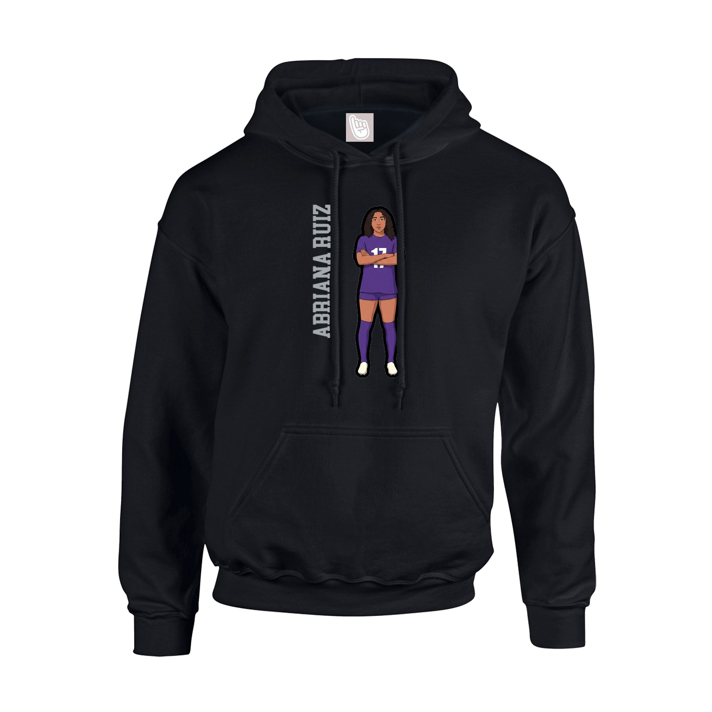Youth Hoodie — Name Vertical in Black