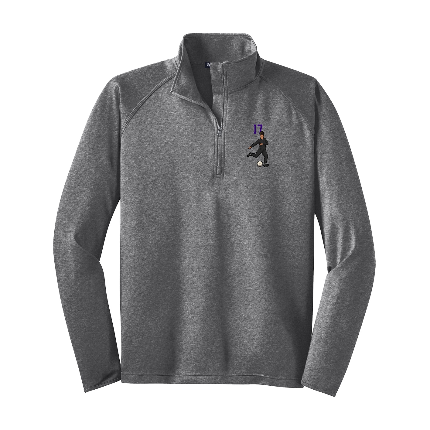 Q-Zip Pullover — Number Top in Grey