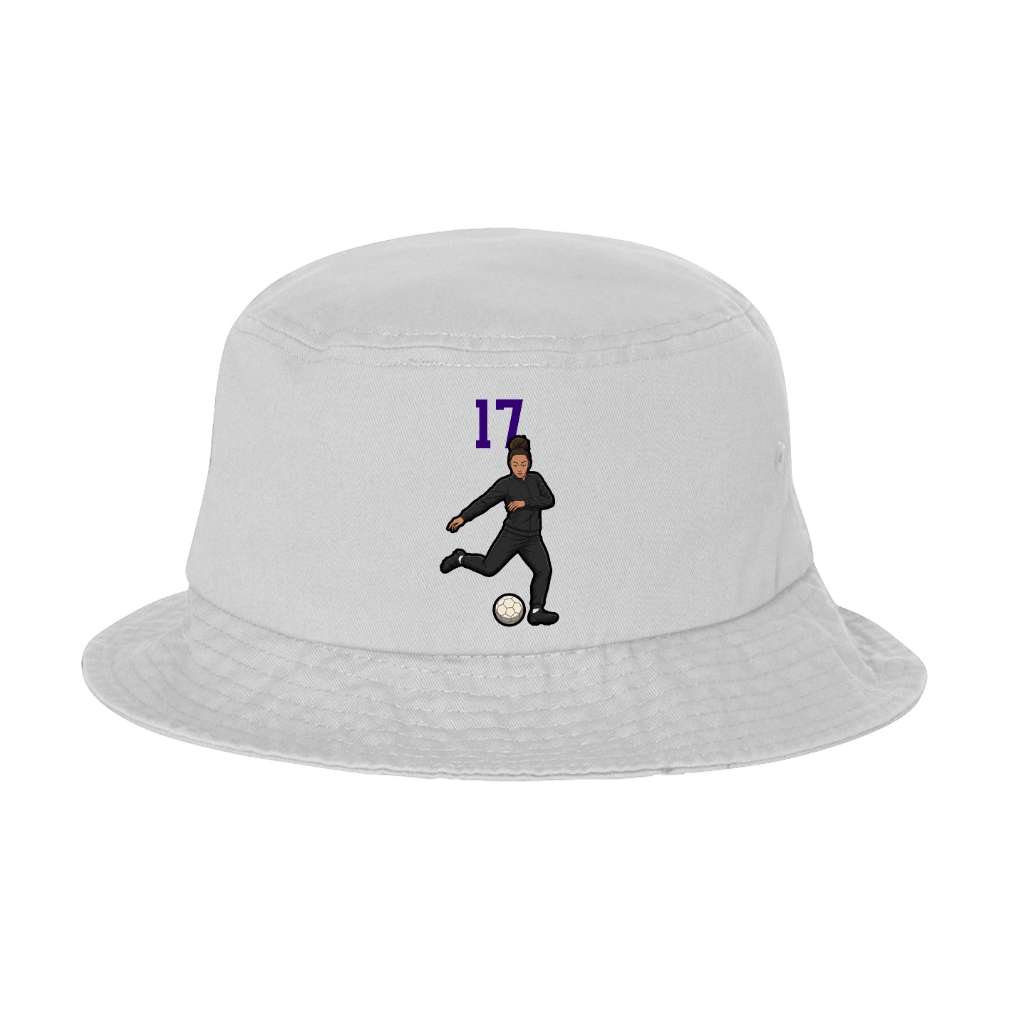 Bucket Cap — Number Top in White