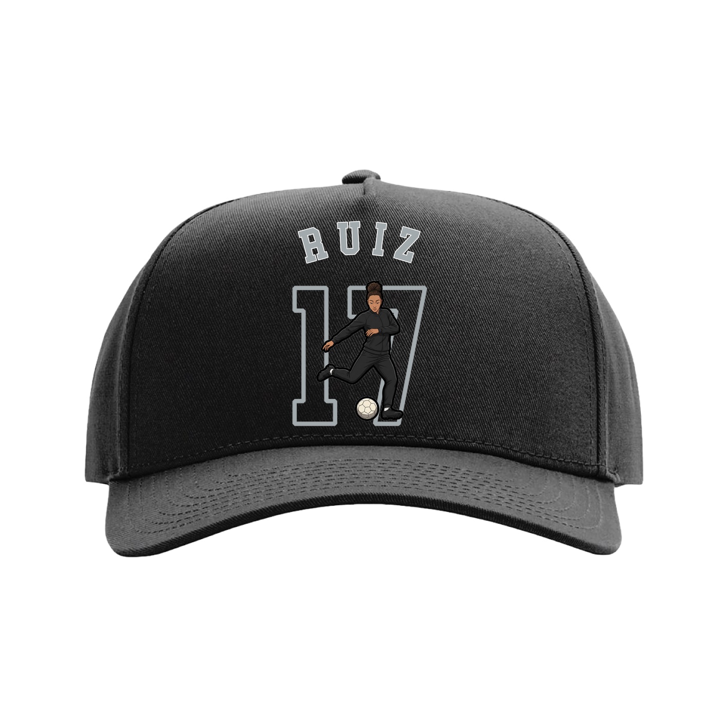 Full Fabric Five-Panel Champ Cap — Shirsey Arch in Black