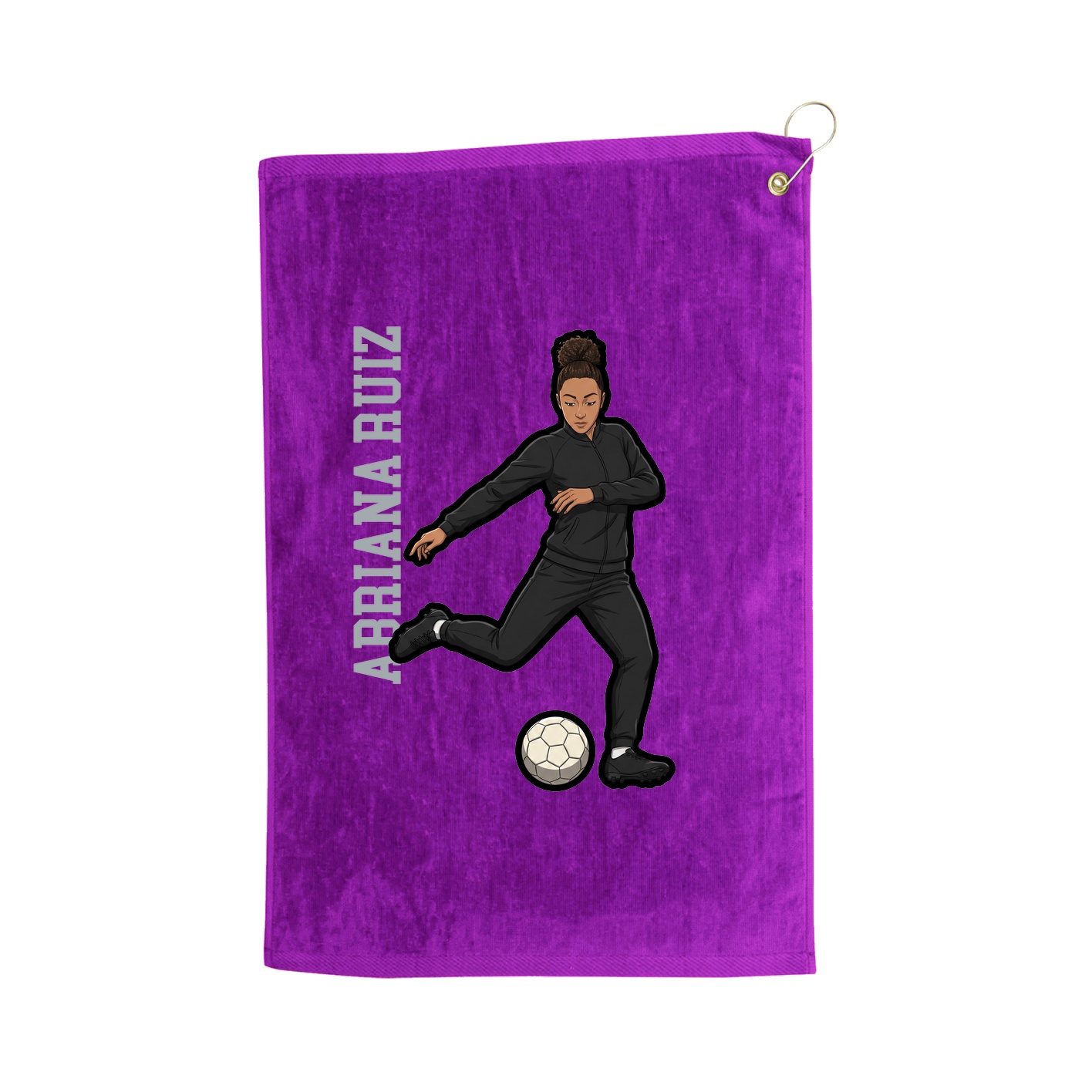 Golf Towel — Name Vertical in Purple