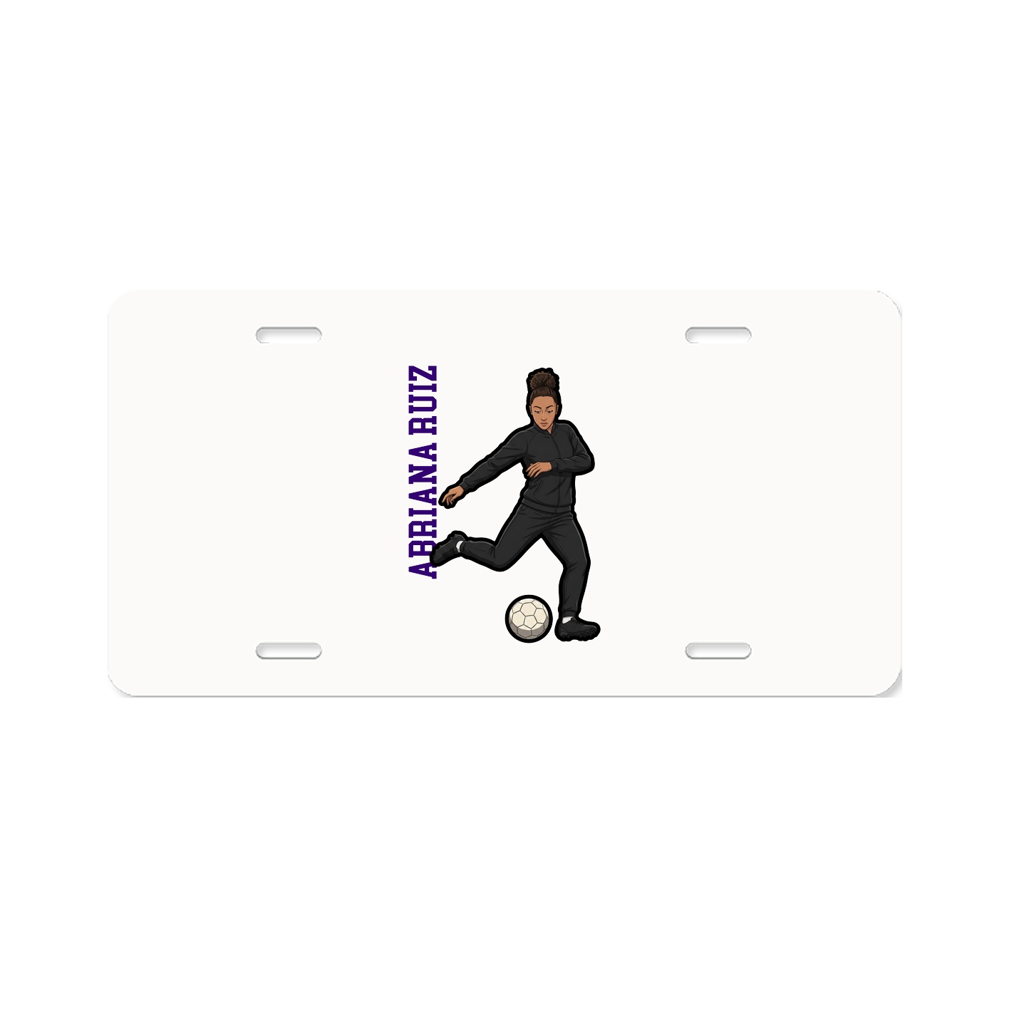 License Plate — Name Vertical in Classic