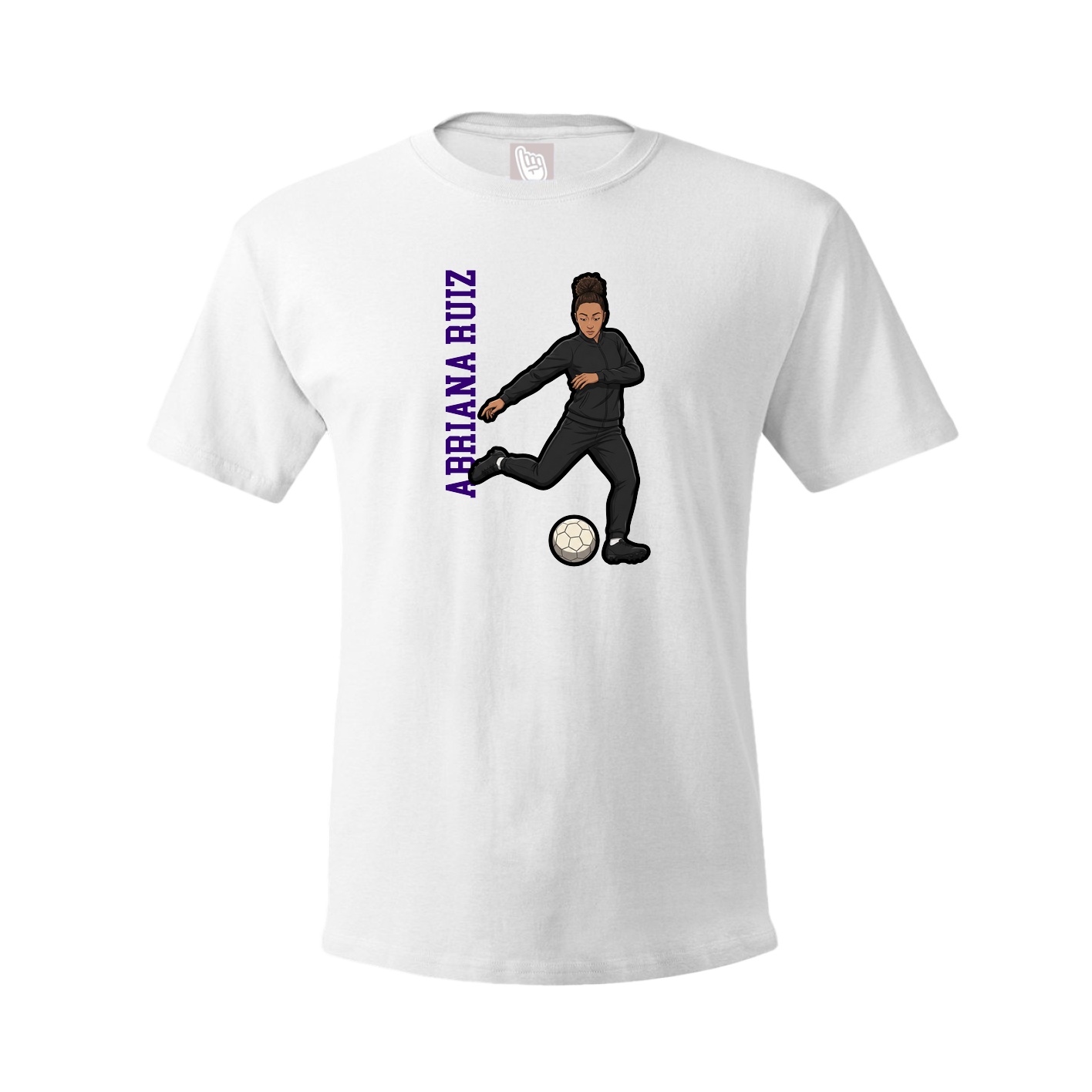 Tee — Name Vertical in White