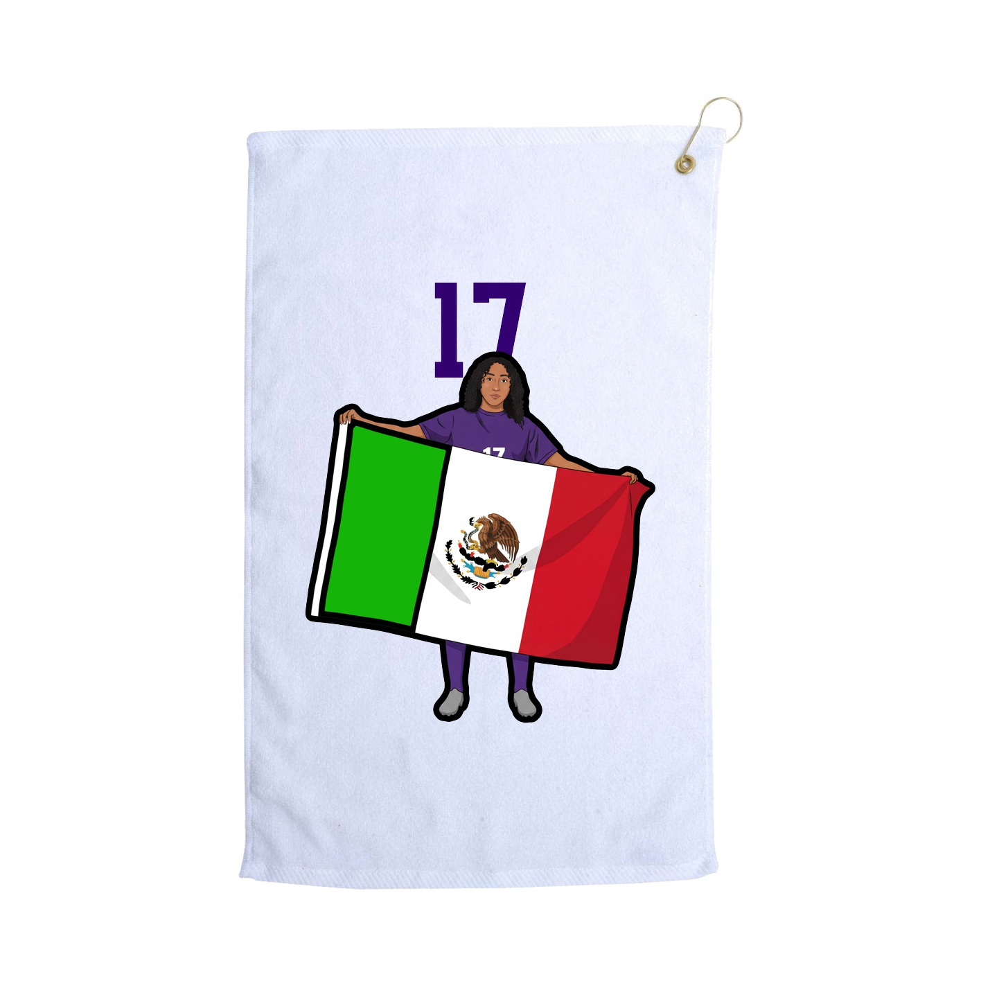 Golf Towel — Number Top in White
