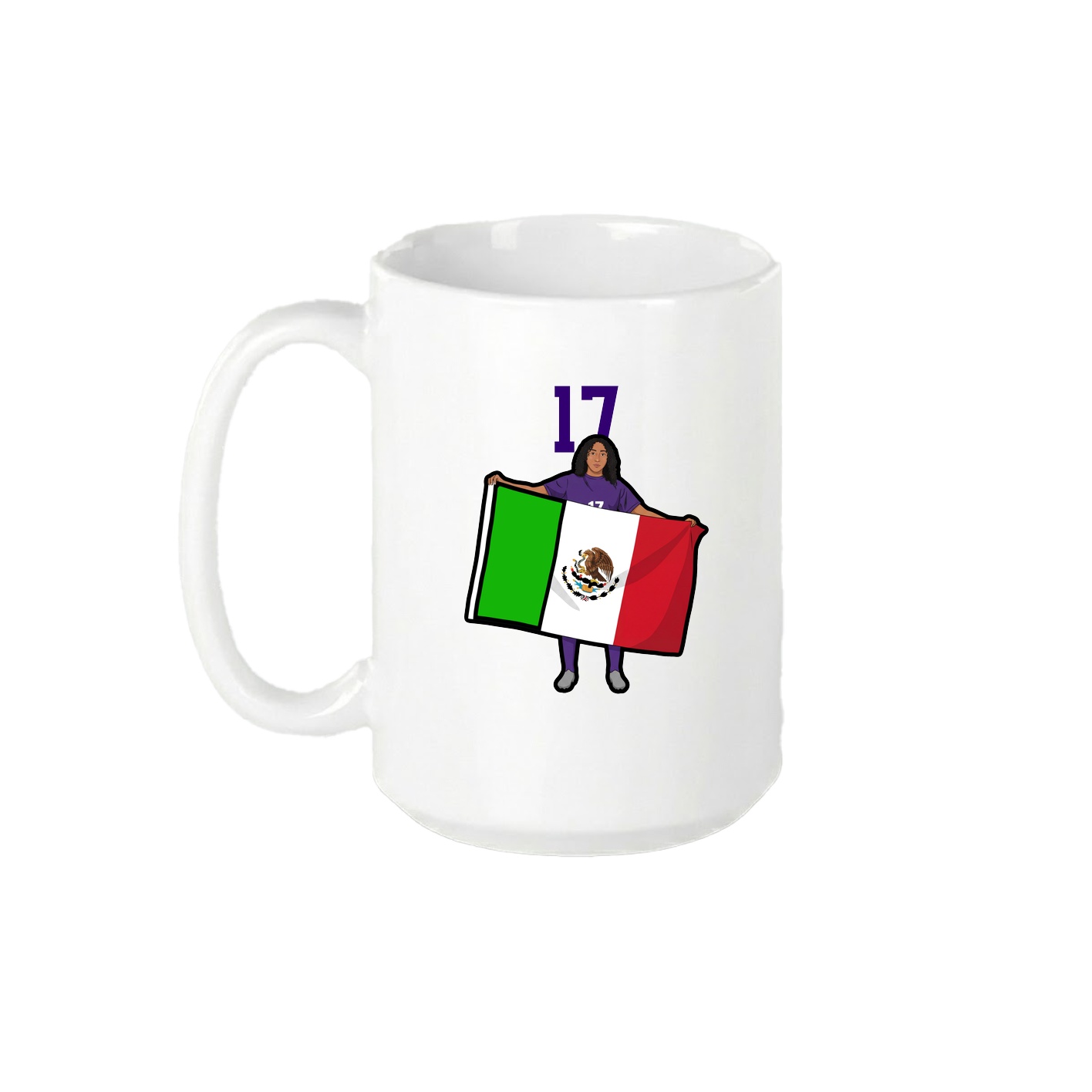 15oz Coffee Mug — Number Top in White