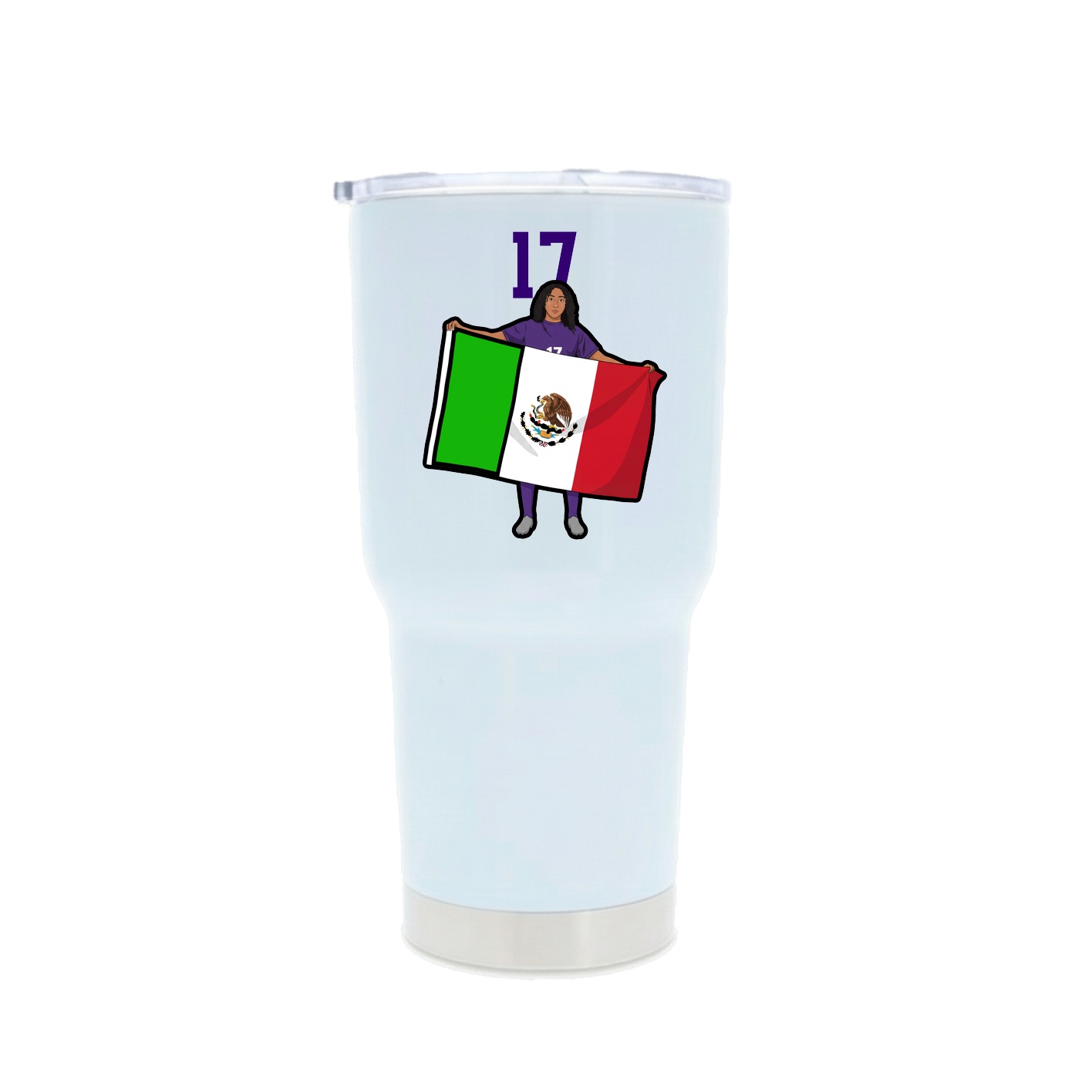 30oz Stainless Steel Tumbler — Number Top in White