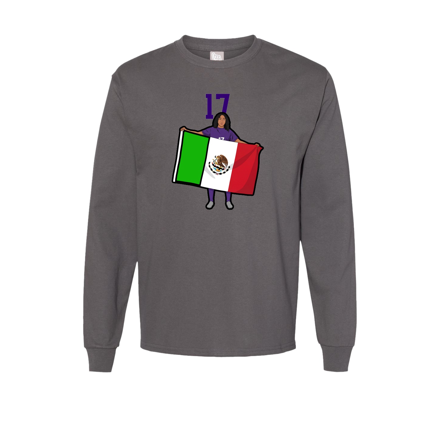 Long Sleeve Tee — Number Top in Grey