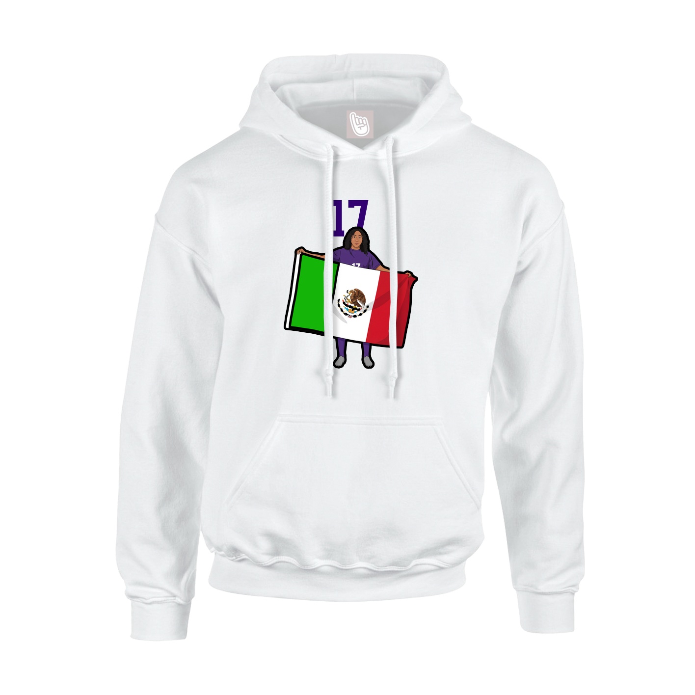 Hoodie — Number Top in White