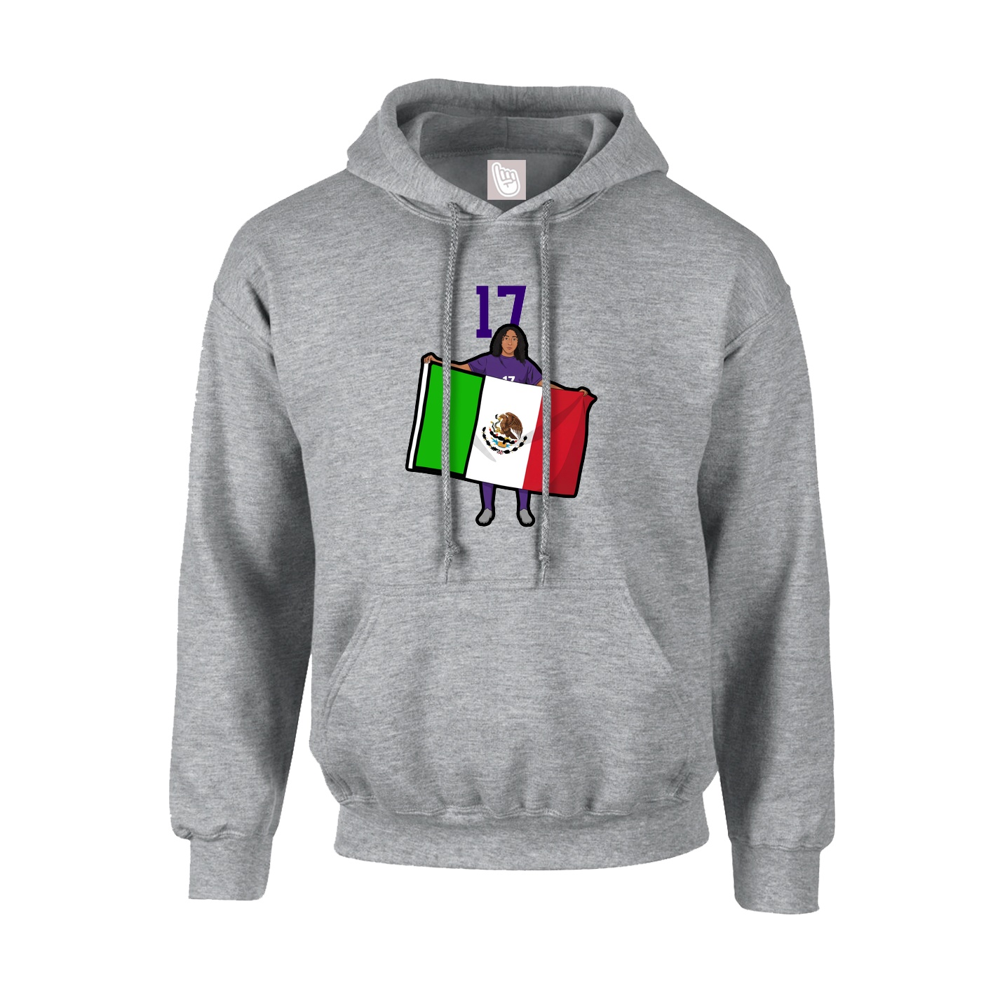 Youth Hoodie — Number Top in Grey