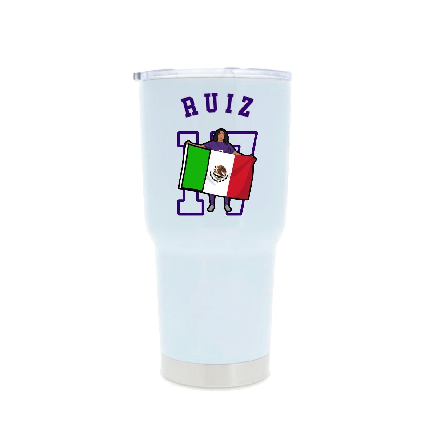 30oz Stainless Steel Tumbler — Shirsey Arch in White