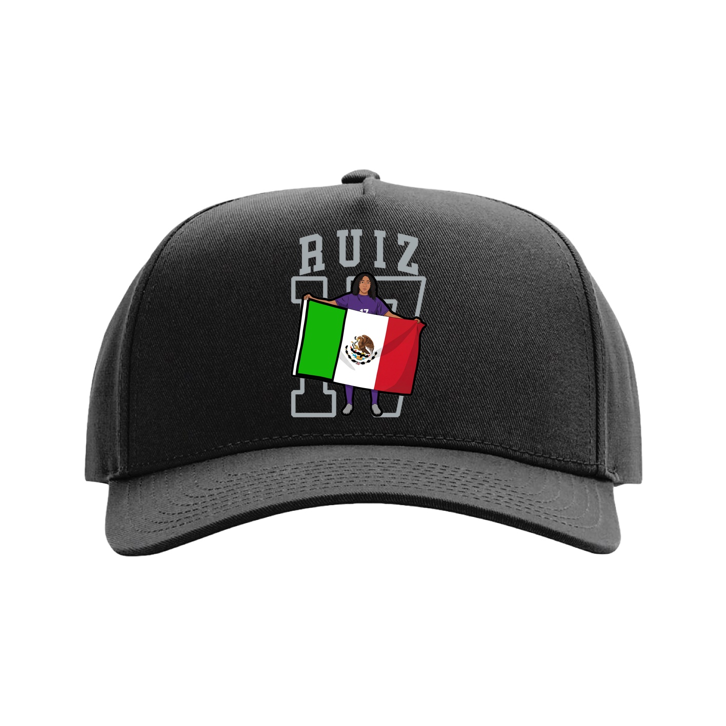 Full Fabric Five-Panel Champ Cap — Shirsey in Black