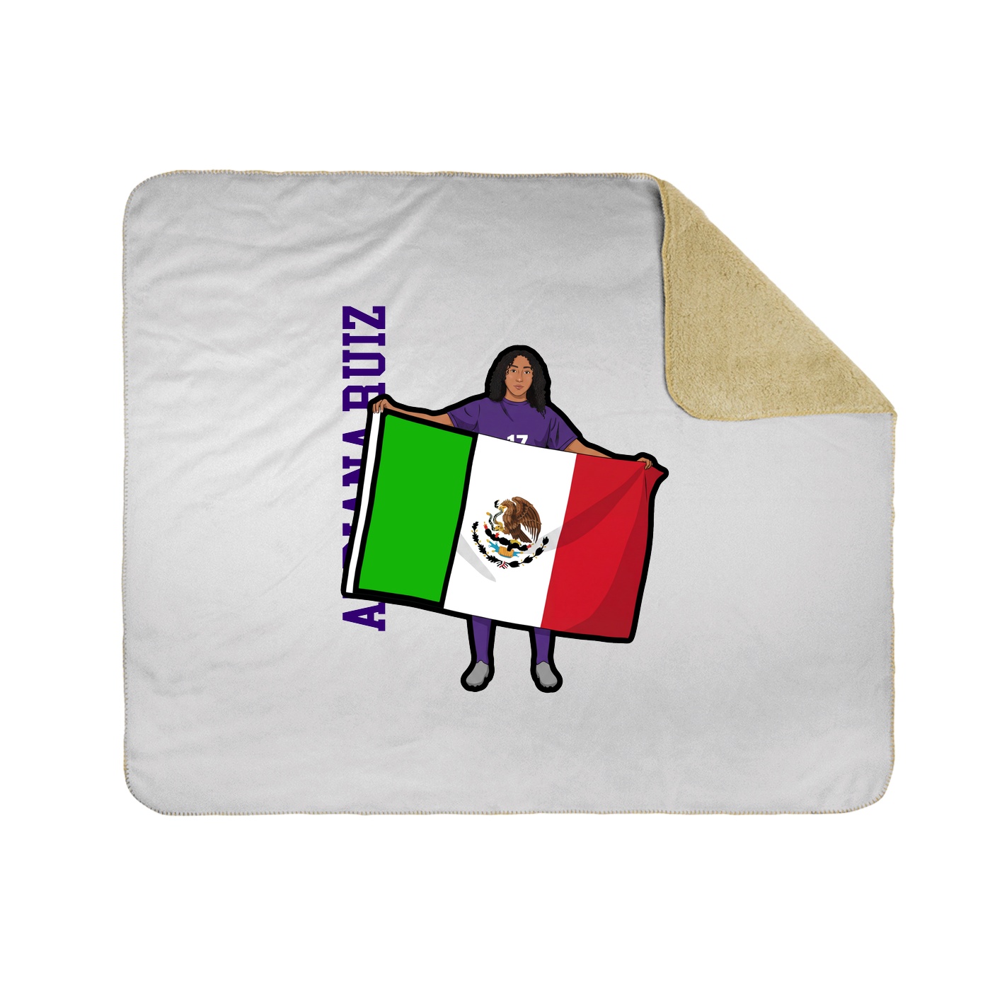 Throw Blanket — Name Vertical in White
