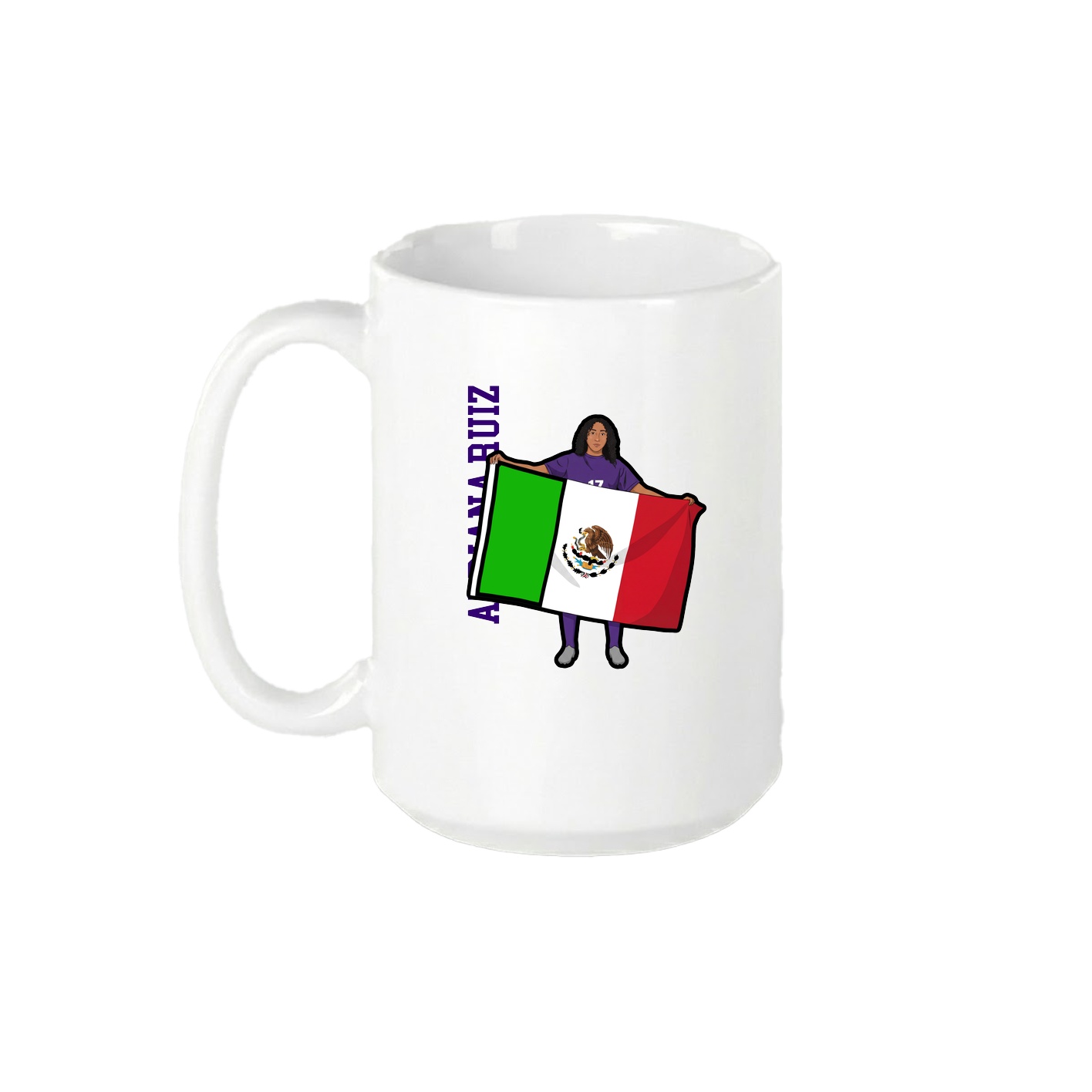 15oz Coffee Mug — Name Vertical in White