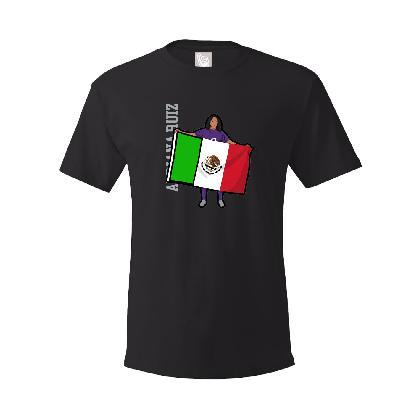 Youth Tee — Name Vertical in Black
