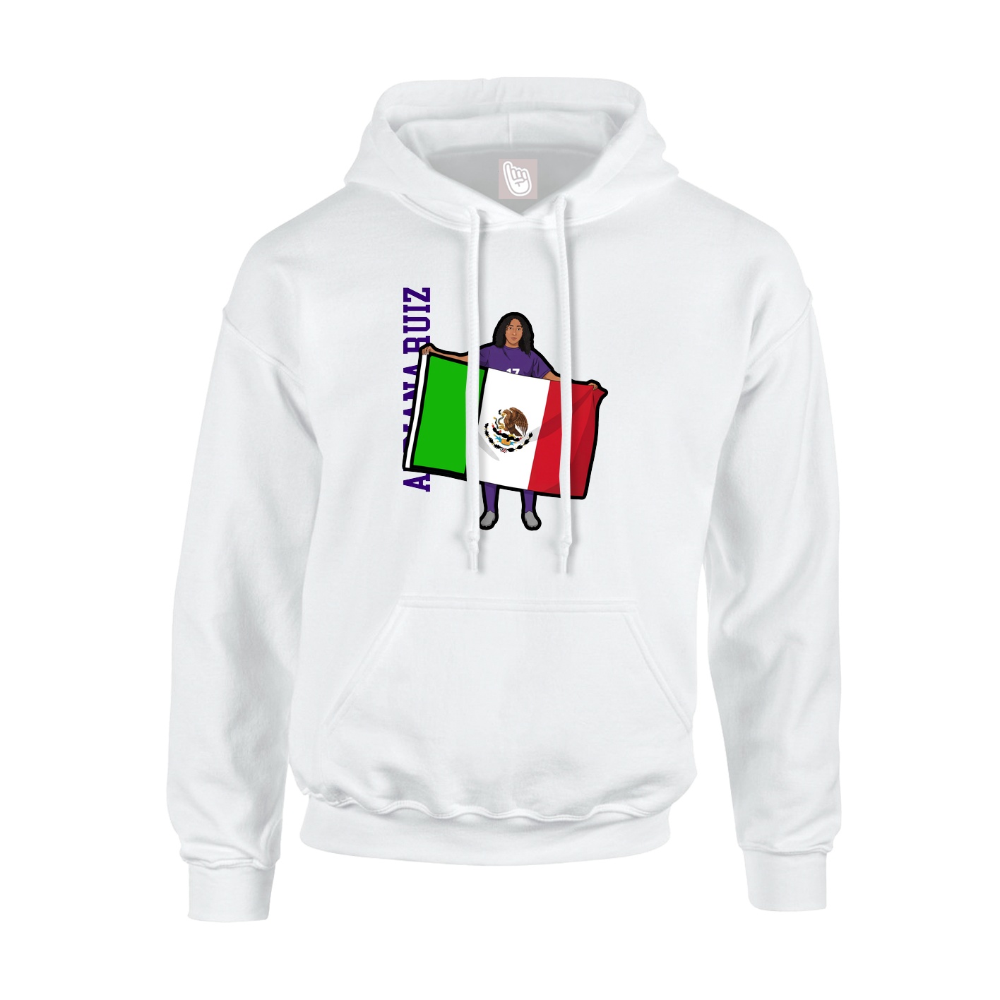 Hoodie — Name Vertical in White