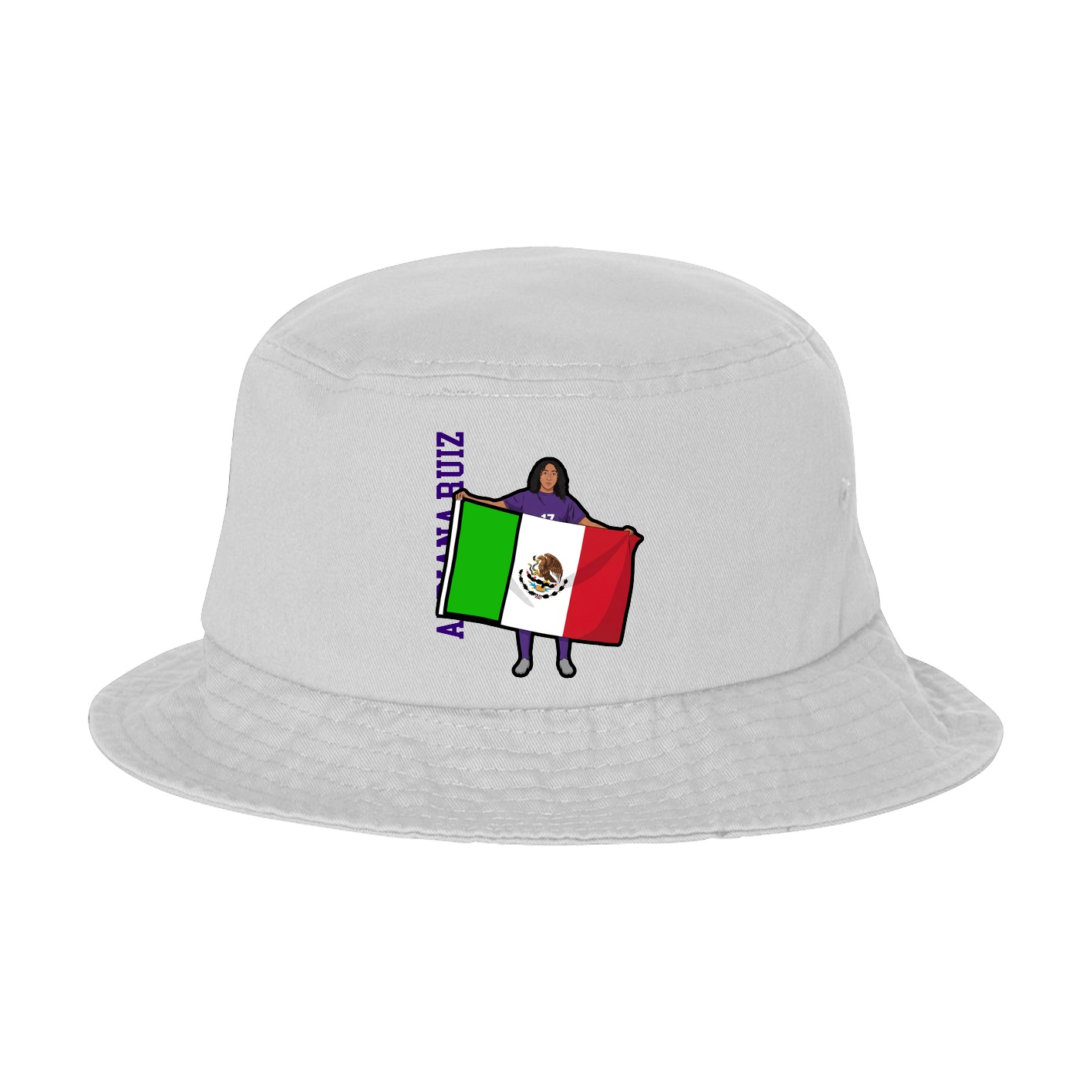 Bucket Cap — Name Vertical in White