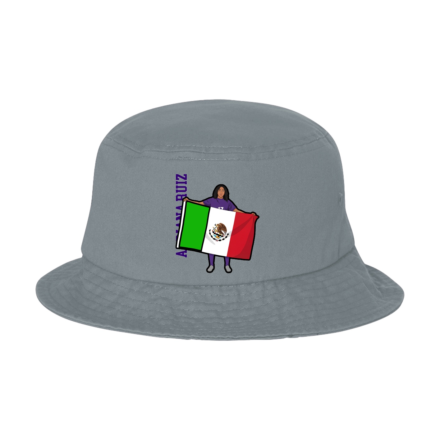 Bucket Cap — Name Vertical in Grey