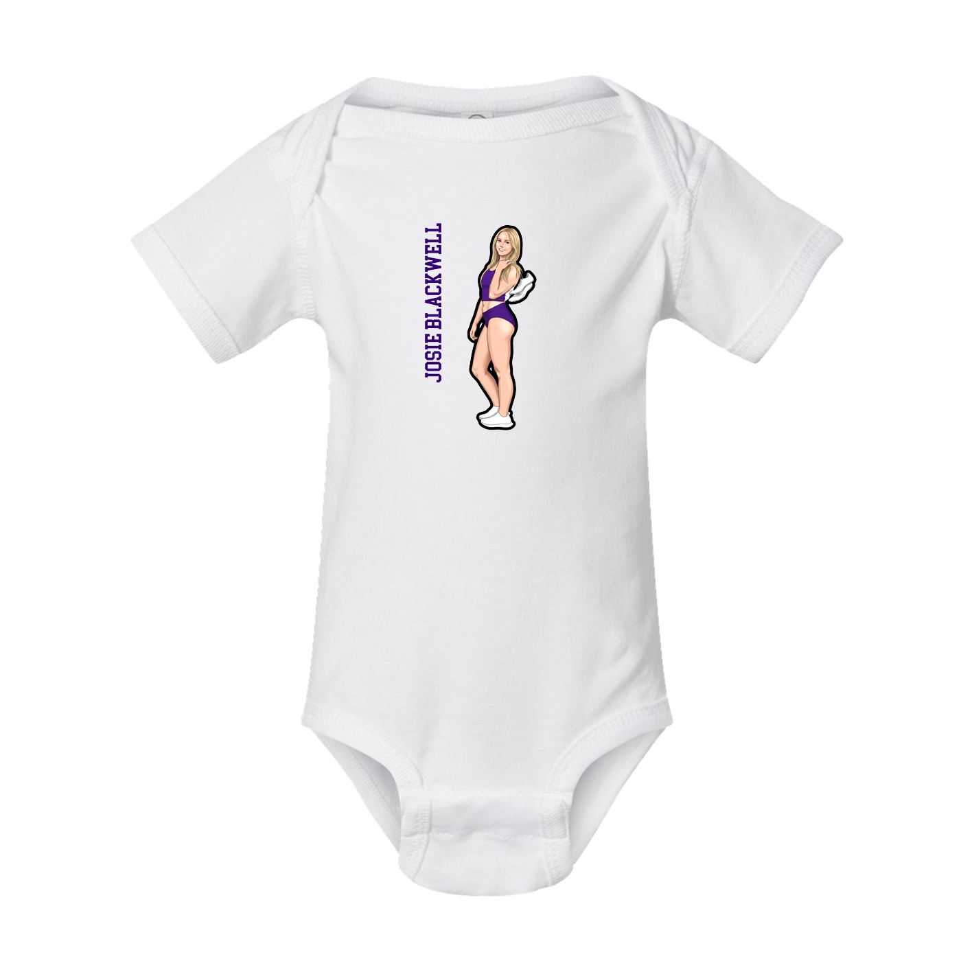 Baby Onesie — Name Vertical in White