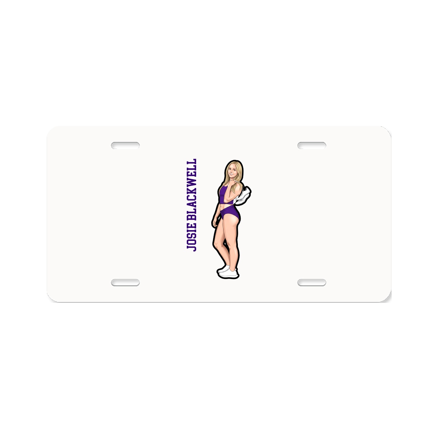 License Plate — Name Vertical in Classic