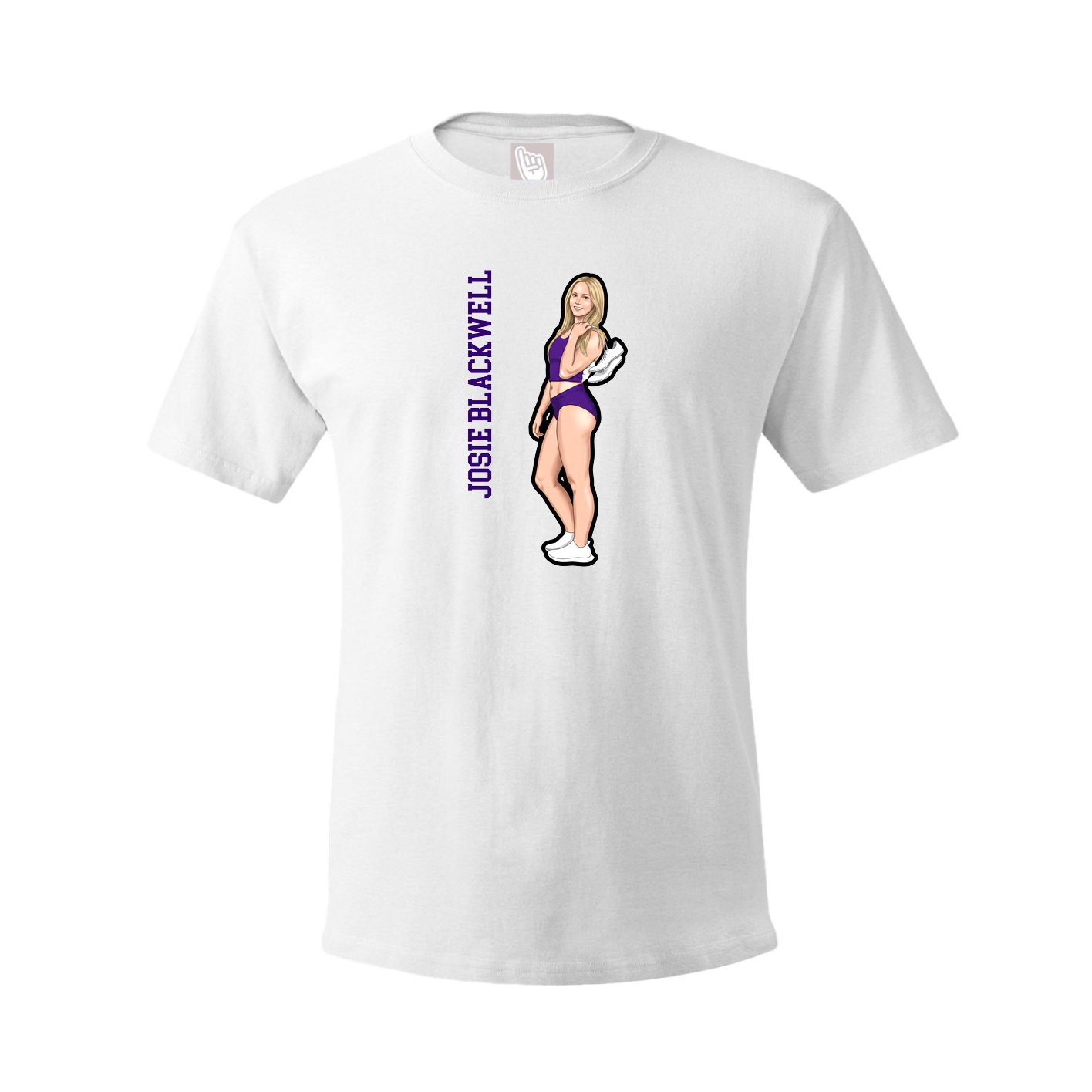 Youth Tee — Name Vertical in White