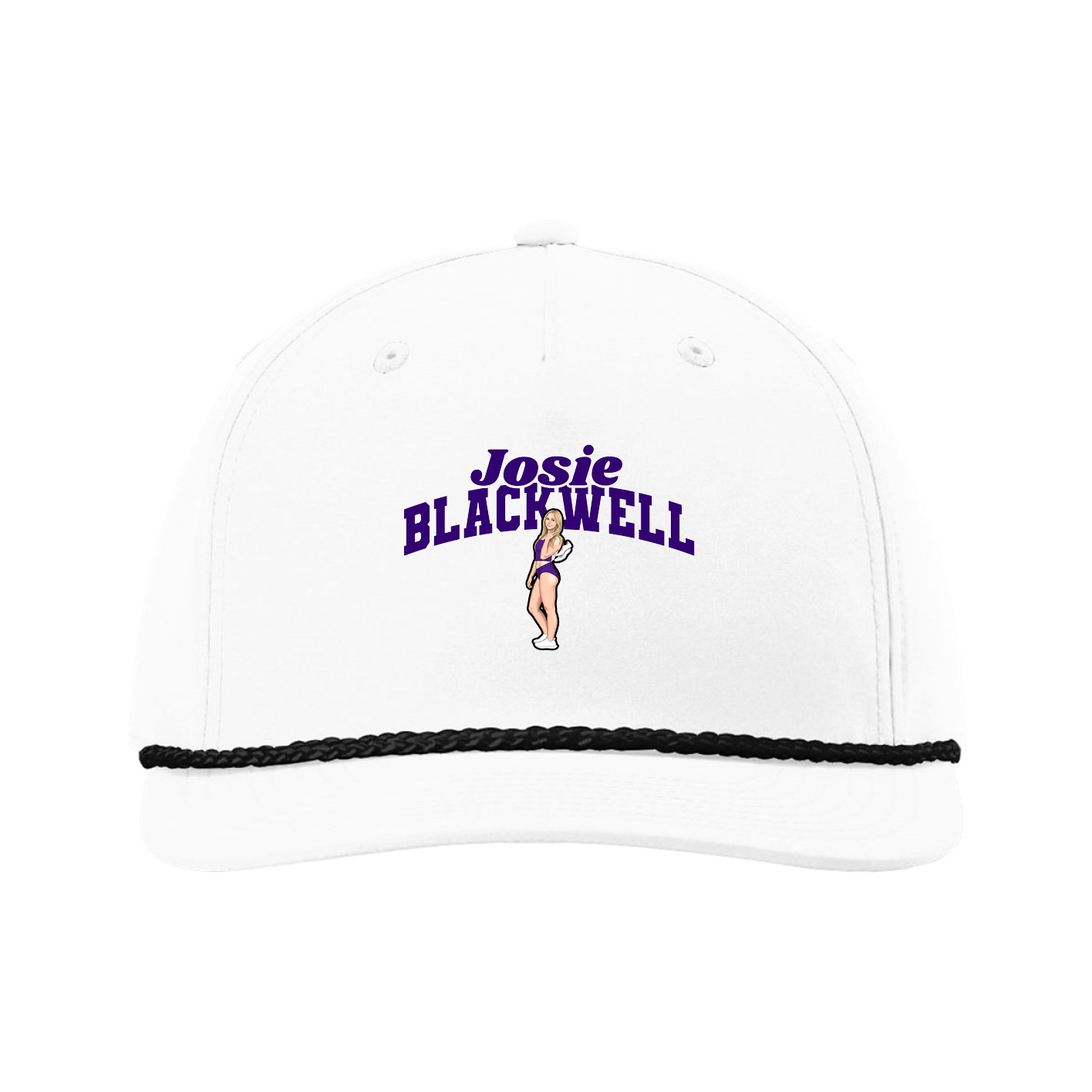 Five-Panel Classic Rope Cap — Signature Arch in White
