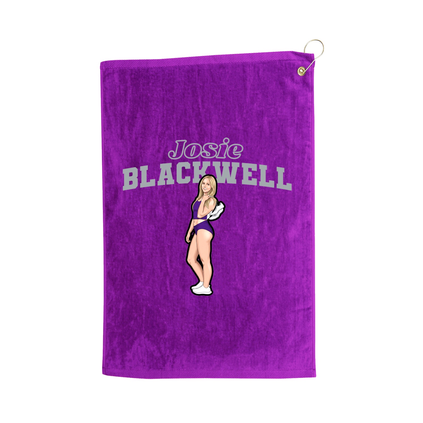 Golf Towel — Name Arch in Purple