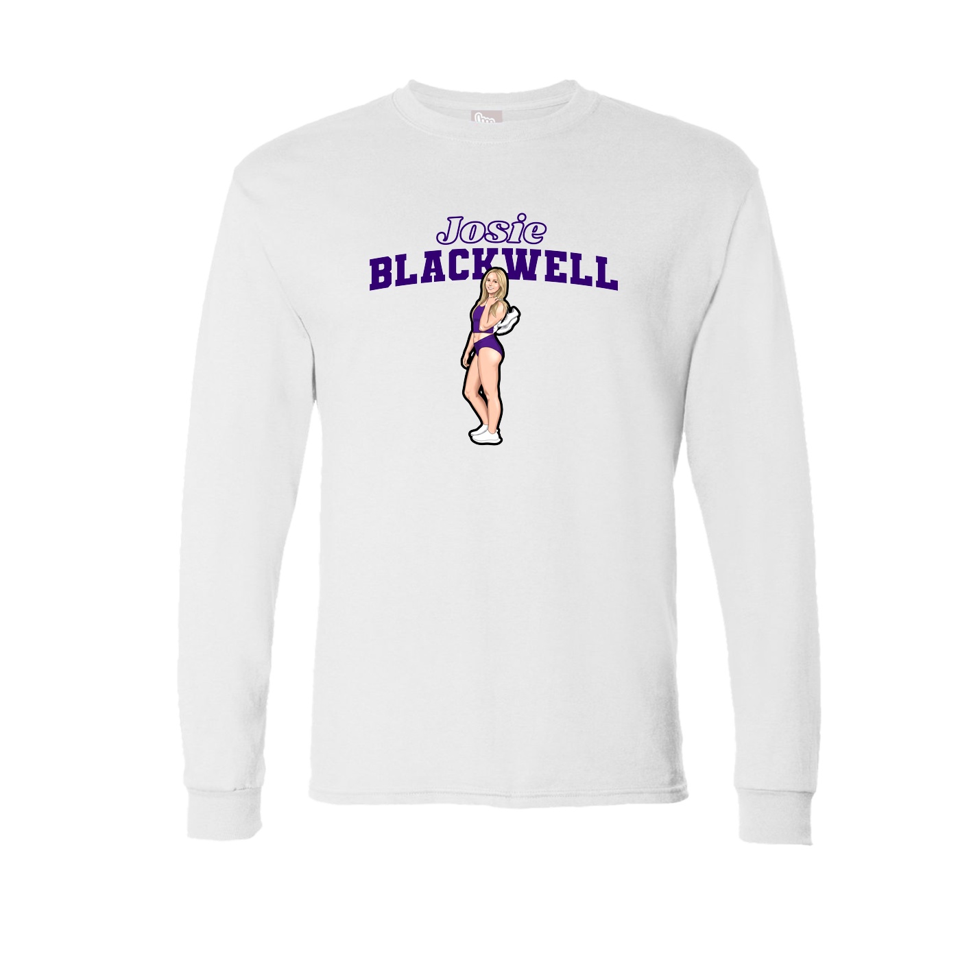 Long Sleeve Tee — Name Arch in White