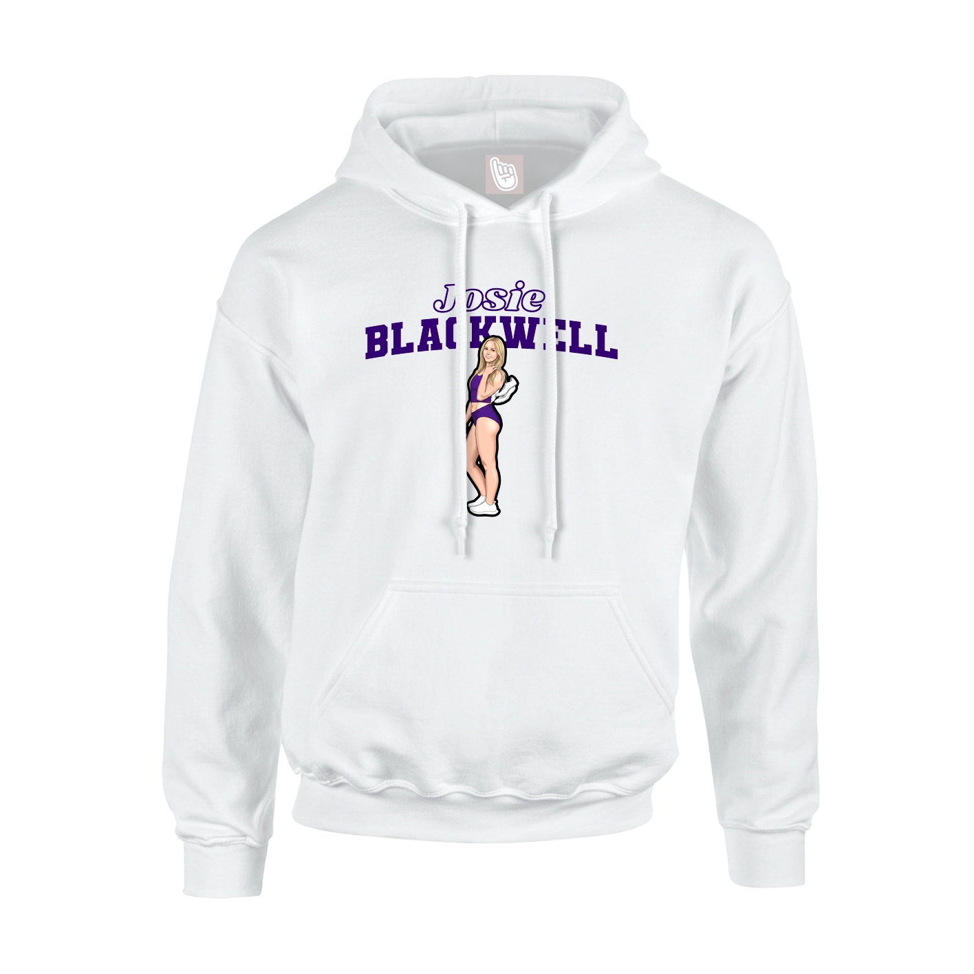 Youth Hoodie — Name Arch in White