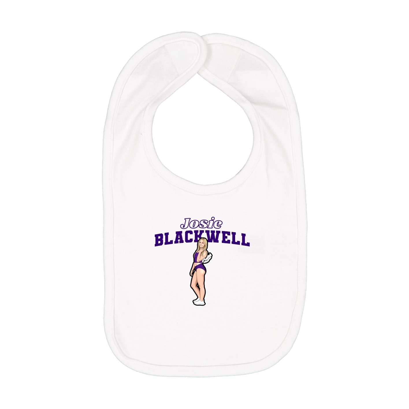 Infant Bib — Name Arch in White