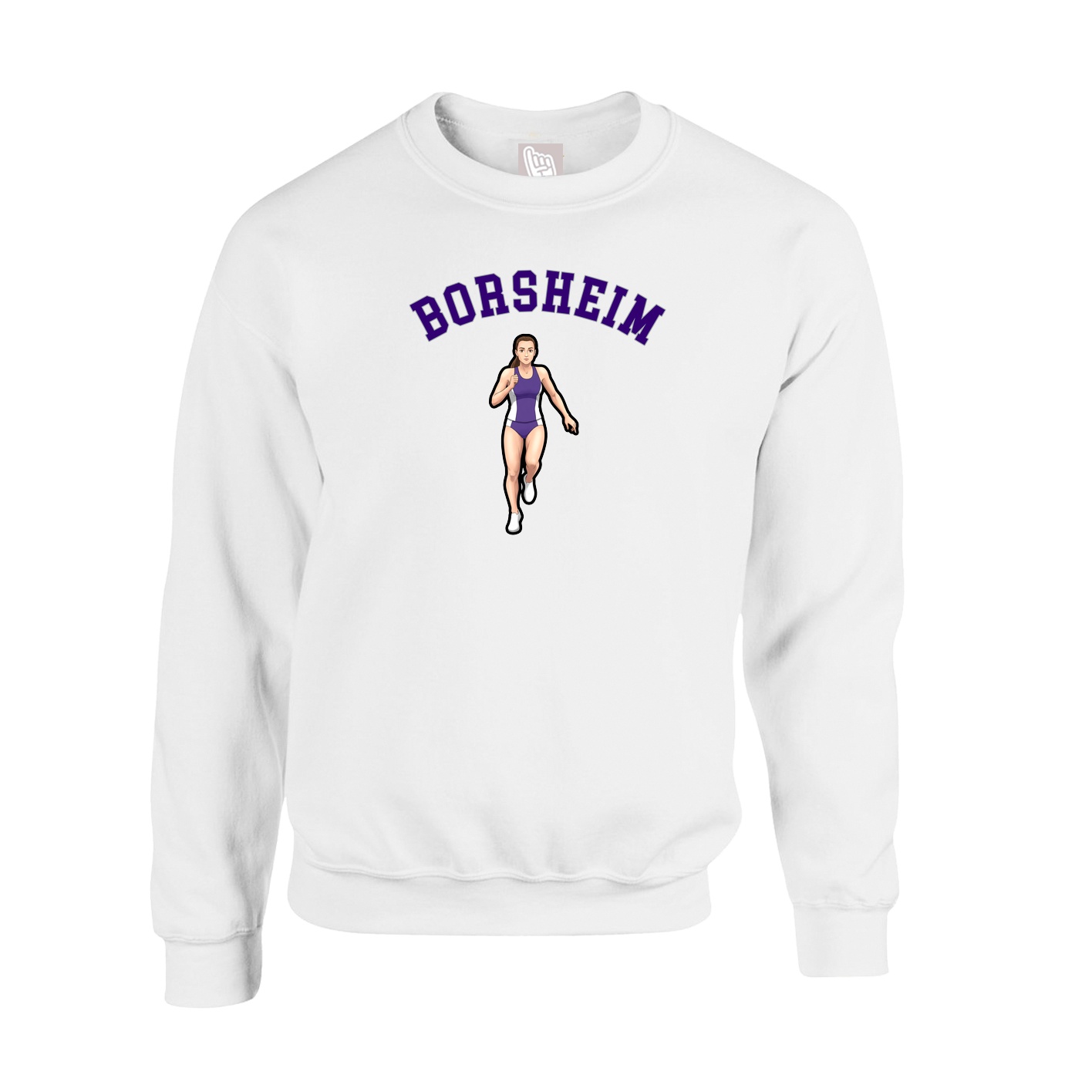 Fleece Crew — Shirsey Arch in White