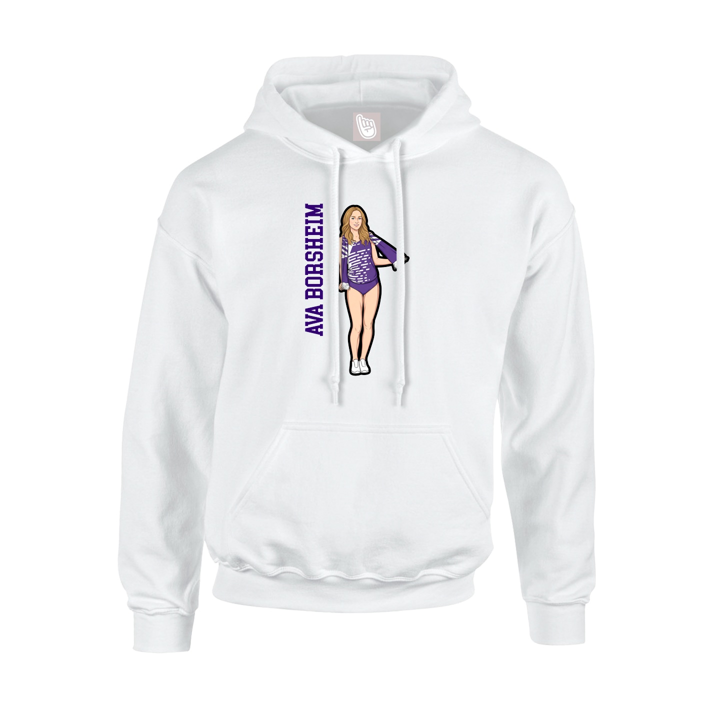 Youth Hoodie — Name Vertical in White
